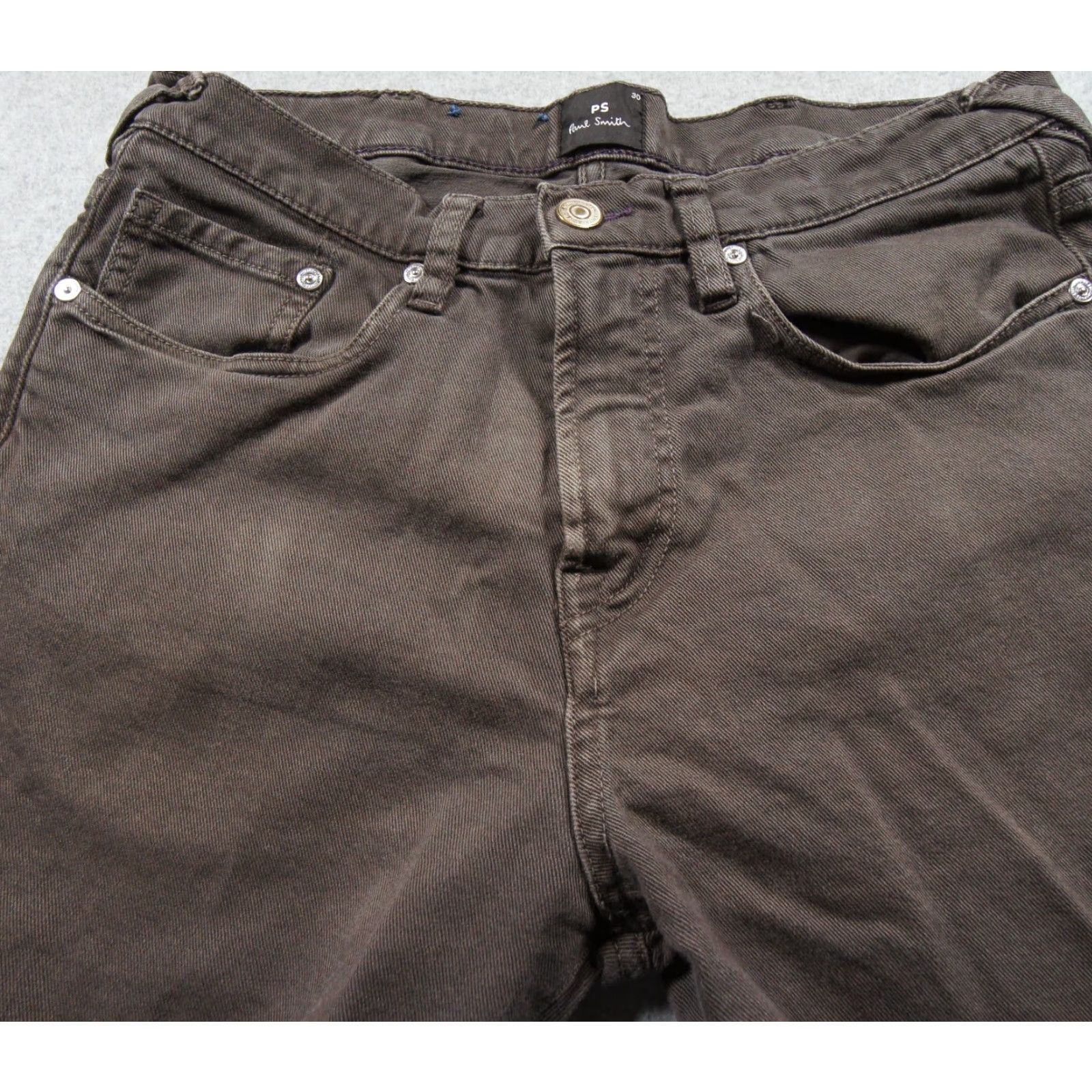 Paul Smith Paul Smith Jeans Mens 30x30 Brown Denim Tapered Fit Stretch Casual Adult Pants Regular Modern 5-Pocket Design Mens Brown Jeans Size US 30 / EU 46 - 4 Thumbnail