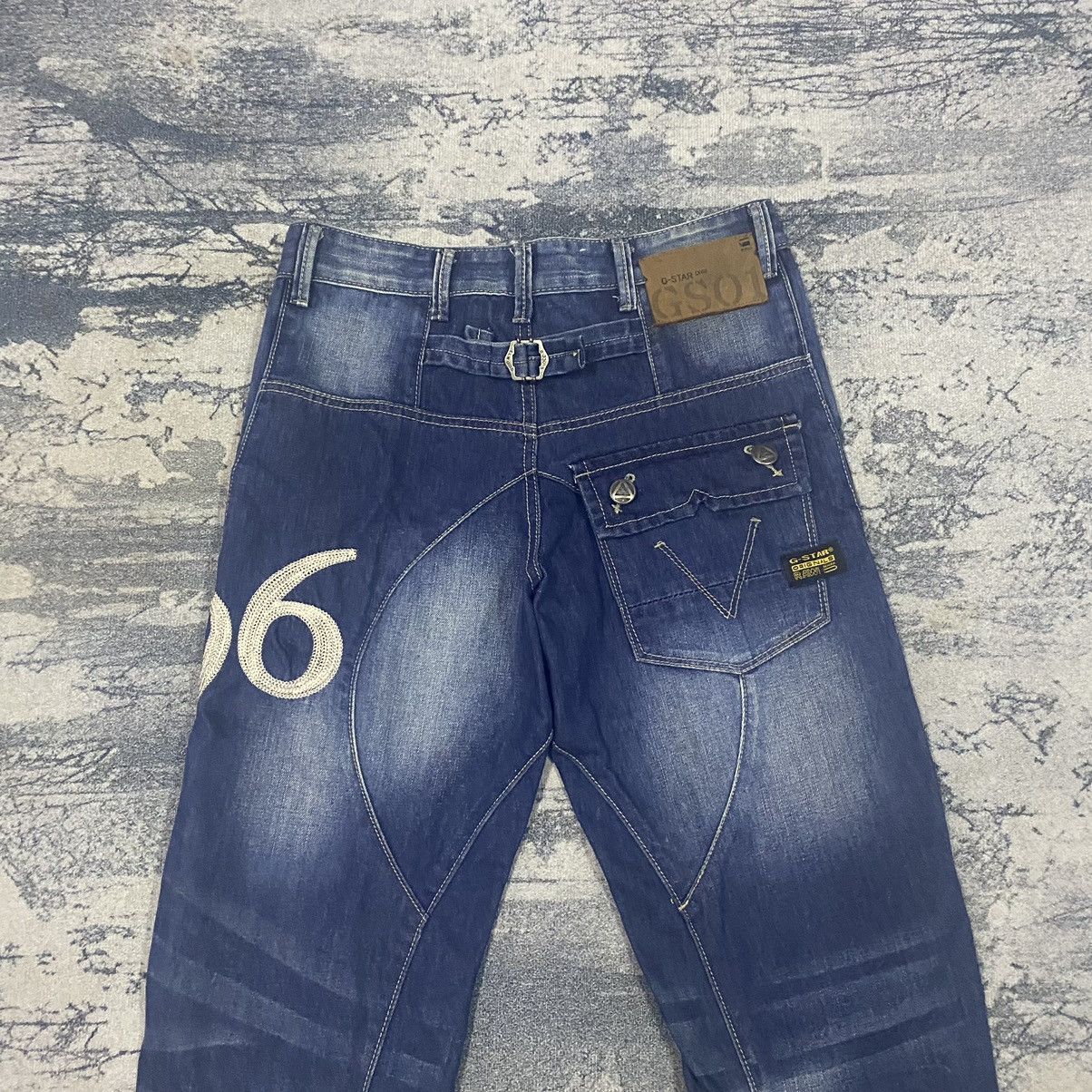 G-Star × Japanese Brand × Seditionaries Vintage Y2K G Star Raw 96 Back Bukcle Curves Leg Denim Jeans Size US 30 / EU 46 - 8 Thumbnail