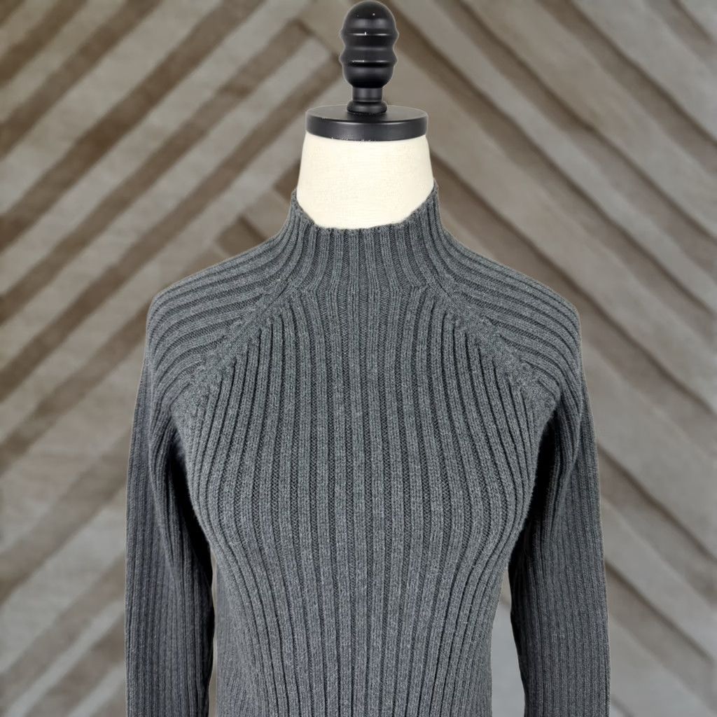 Vintage VINTAGE St. John's Bay Sweater Shirt Womens S Raglan Mock Neck Charcoal Gray Cotton Pullover 80s 90s Grunge Retro Womens Size S / US 4 / IT 40 - 1 Thumbnail