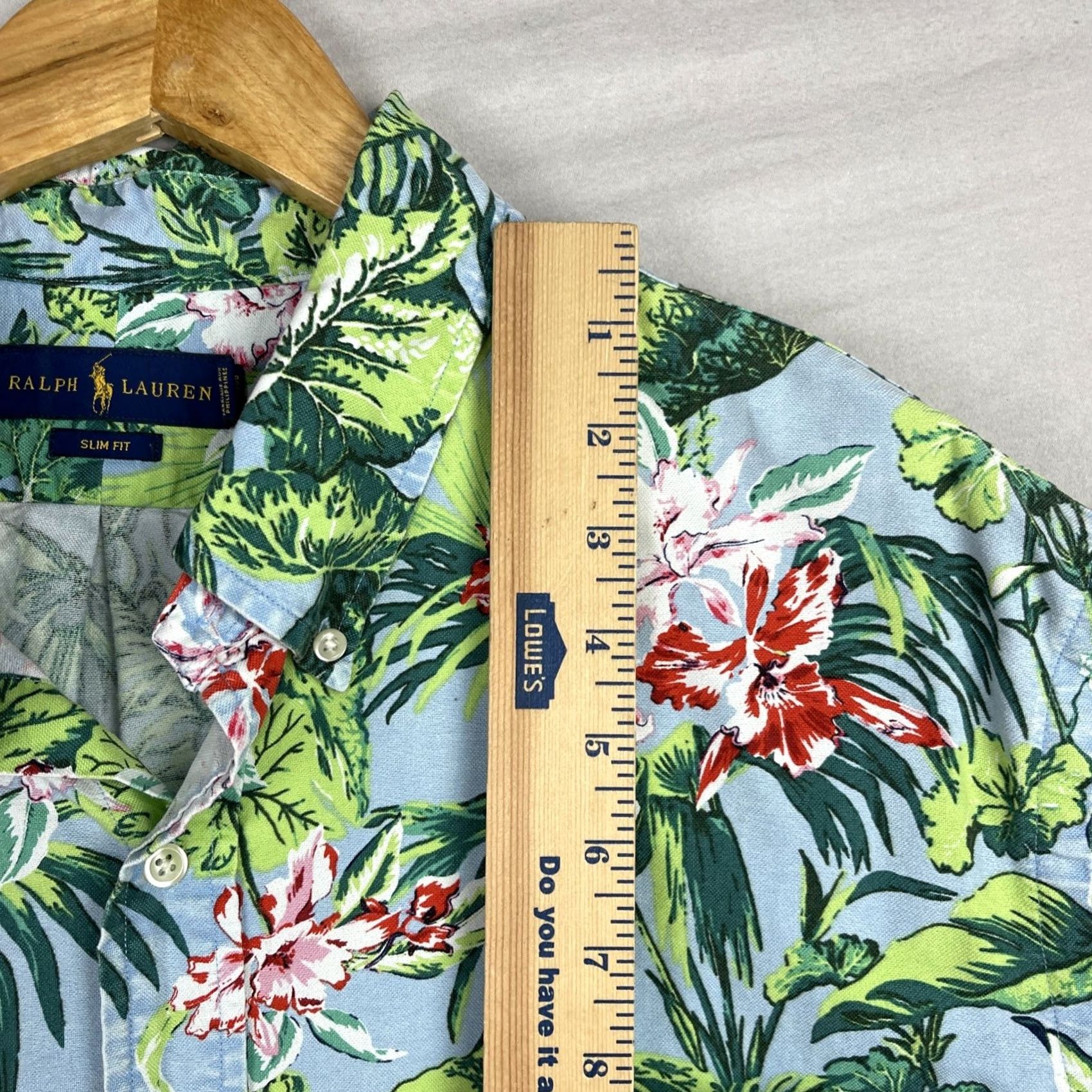 Polo Ralph Lauren Polo Ralph Lauren Shirt Mens 2XL Blue Hawaiian Floral Slim Fit Button Down Aloha Shirt Size US XXL / EU 58 / 5 - 7 Thumbnail