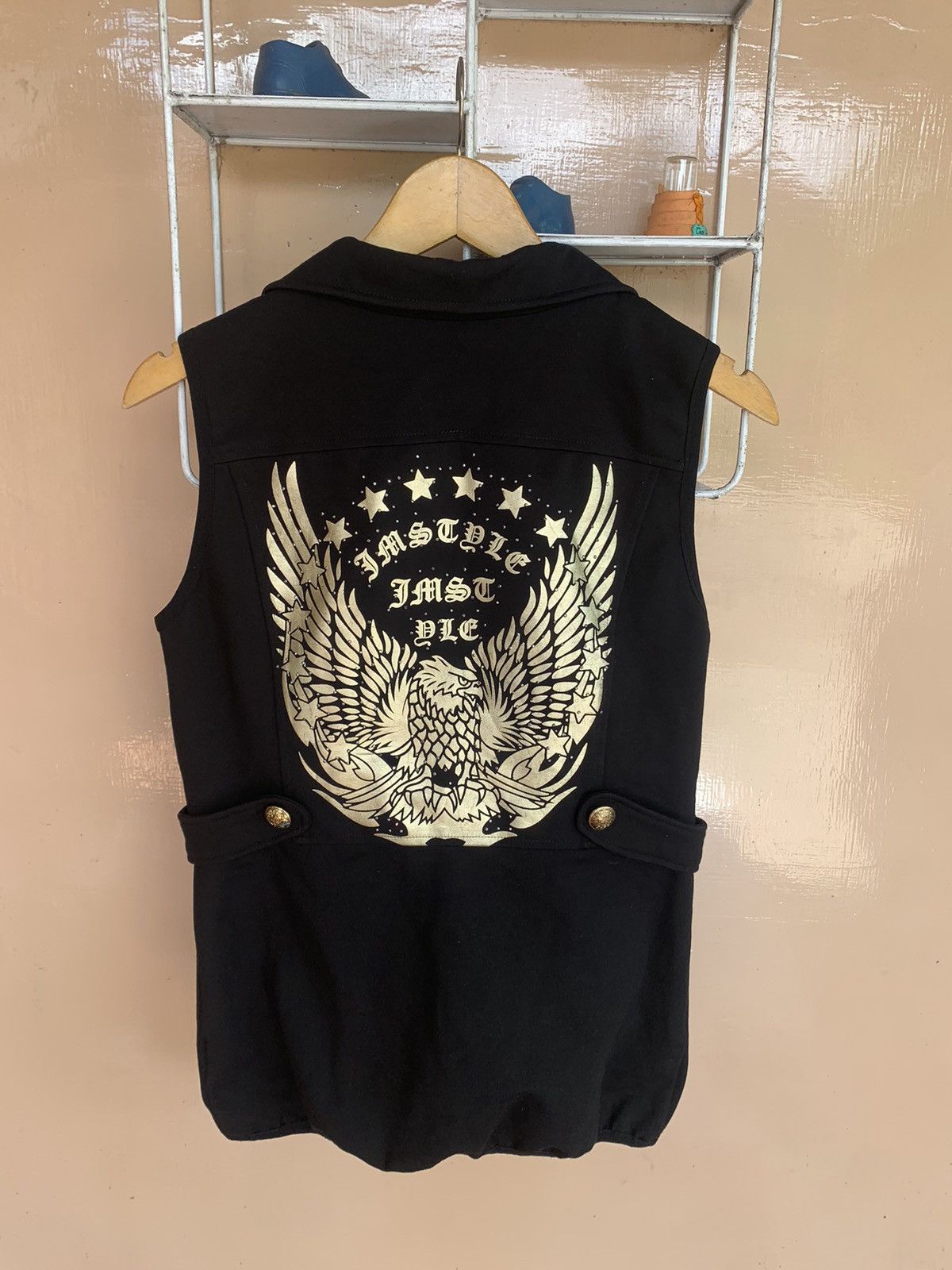 image of If Six Was Nine Bindingofferjapanese Vest Zipper Lgb Styled in Black, Men's (Size Small)