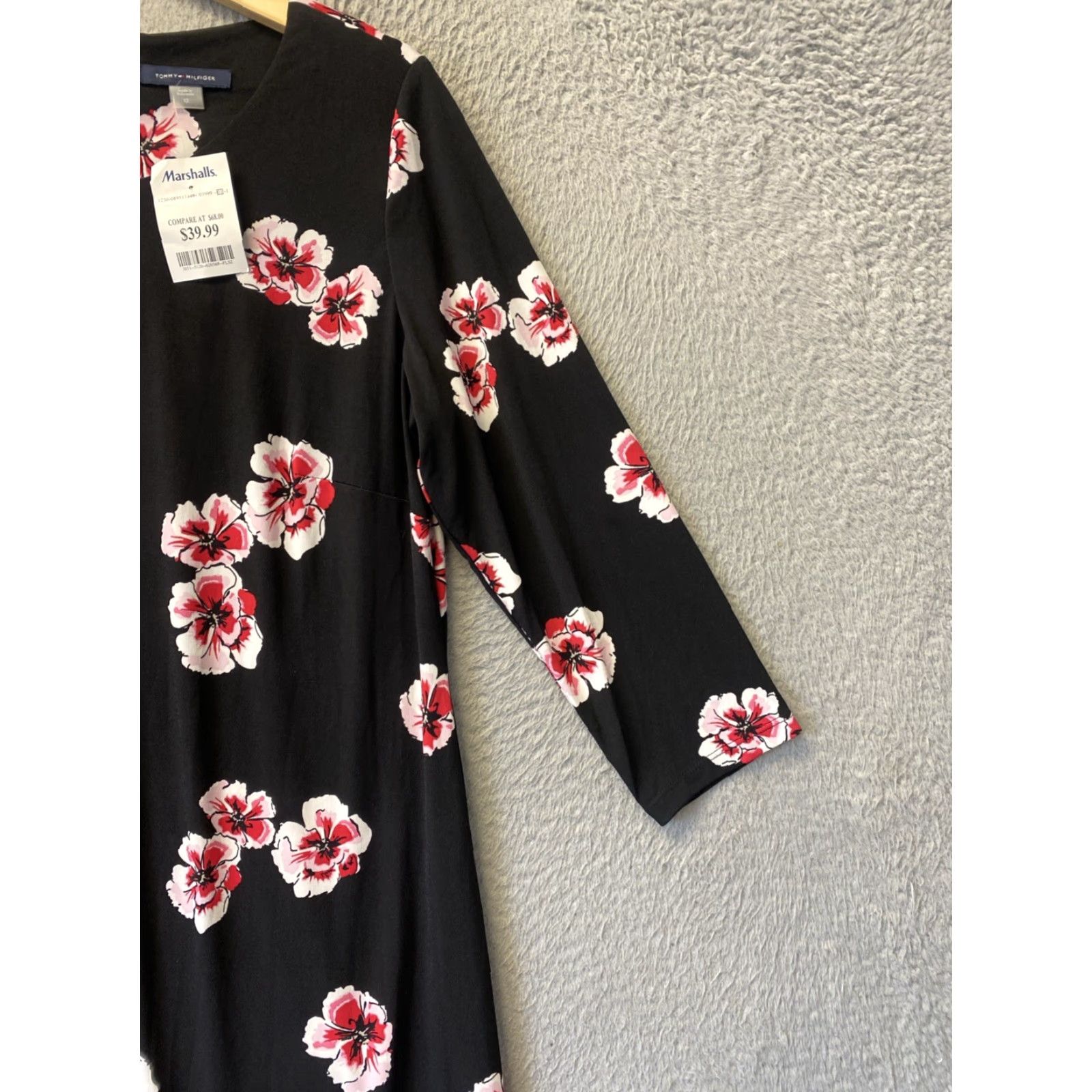 Tommy Hilfiger TOMMY HILFIGER Womens Floral Dress Size 12 Black Knee Length NWT Size XL / US 12-14 / IT 48-50 - 2 Thumbnail