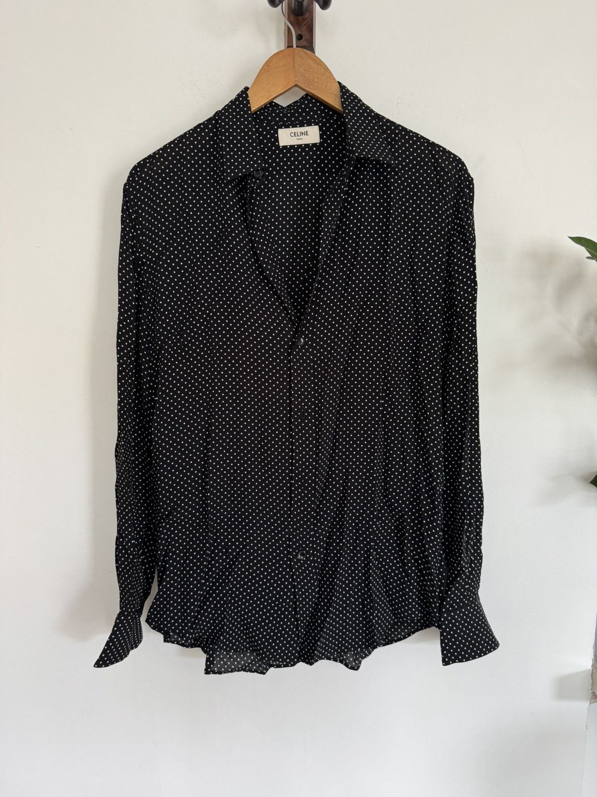 Celine Hedi Viscose Polka dot shirt Size US M / EU 48-50 / 2 - 1 Thumbnail