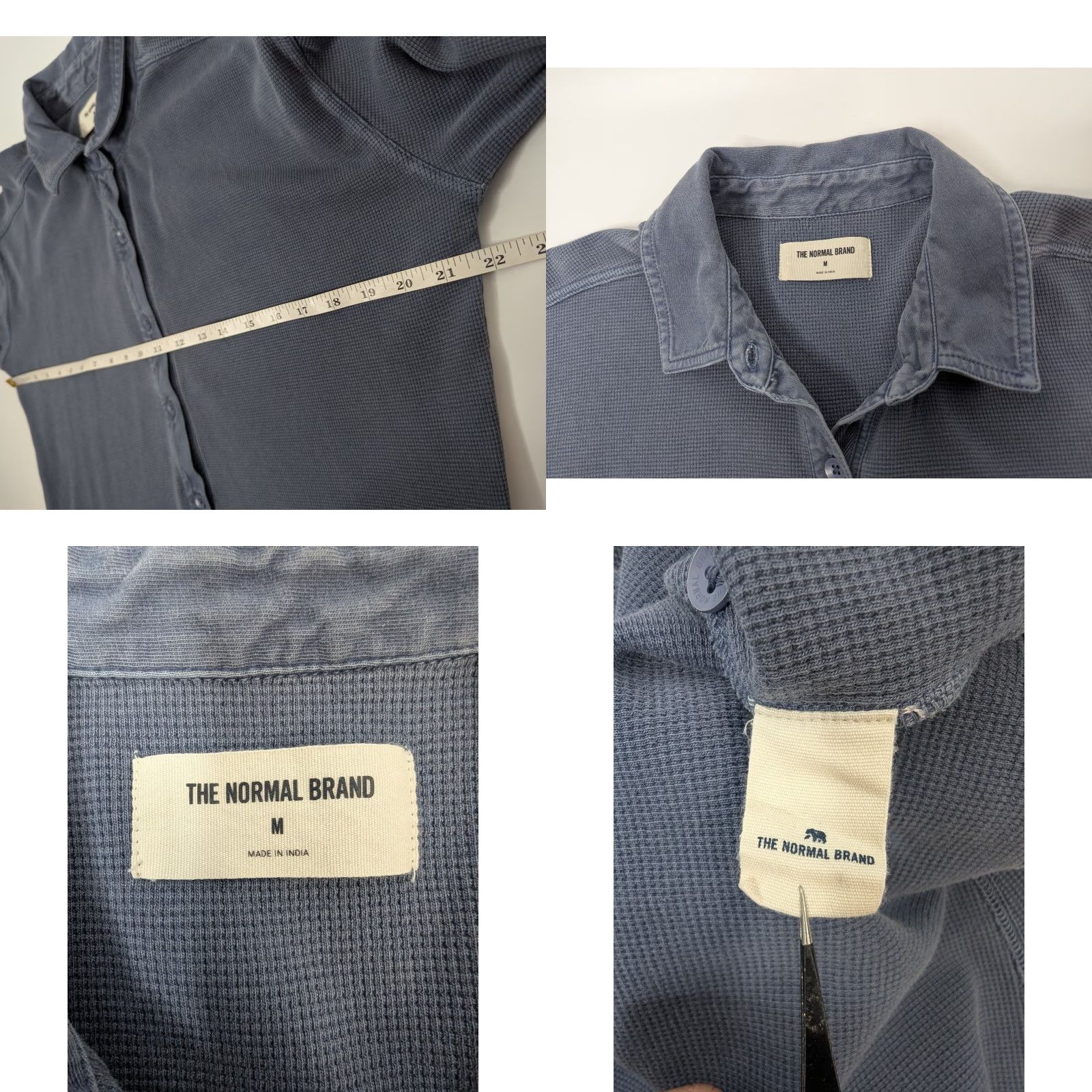 Vintage THE NORMAL BRAND Blue Henley Thermal Long Sleeve Shirt Dress Women's XS Size XS / US 0-2 / IT 36-38 - 8 Thumbnail