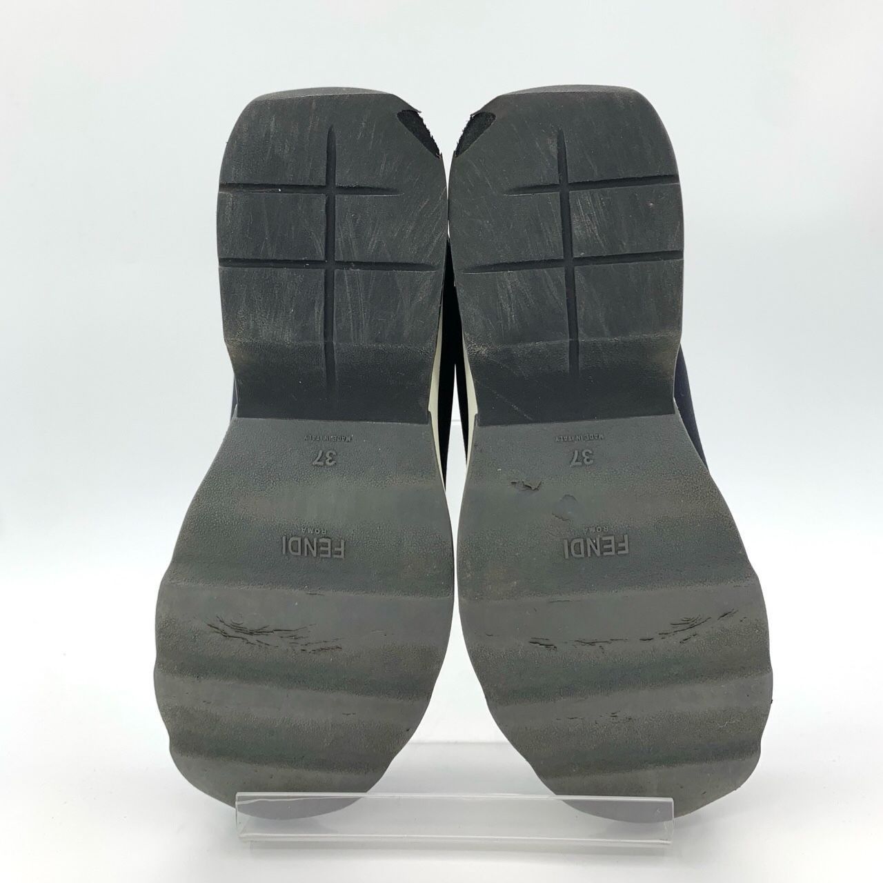 Fendi Fendi Canvas and Leather Contrast Rivet Black Sneakers, Size Size US 5 / EU 37 - 6 Thumbnail