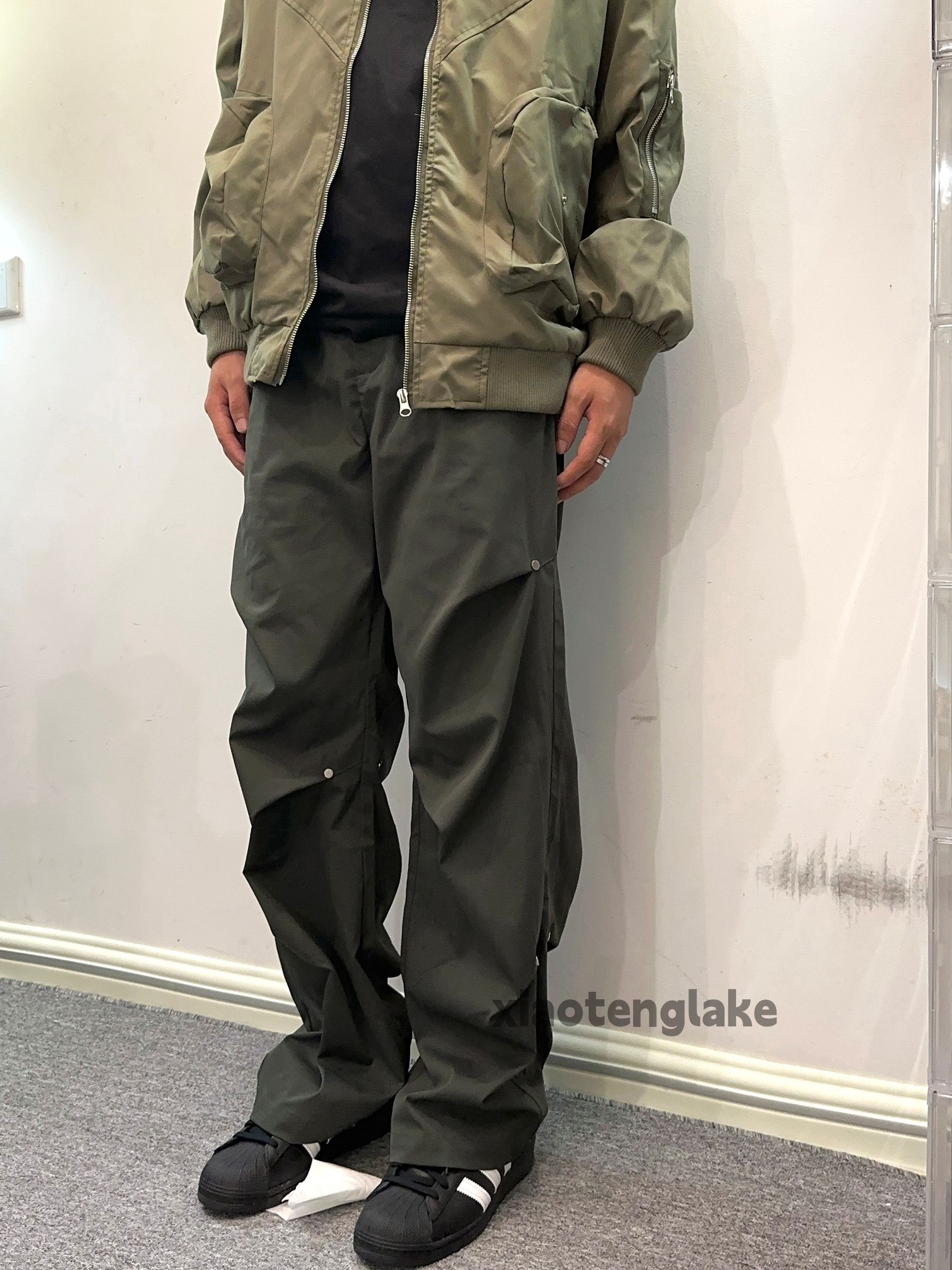 utility pleated outdoor sports loose yuppie pants