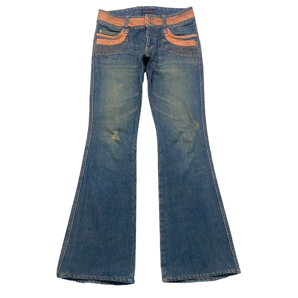 image of If Six Was Nine x Morgan Homme Denim Flare Jeans in Blue, Men's (Size 28)