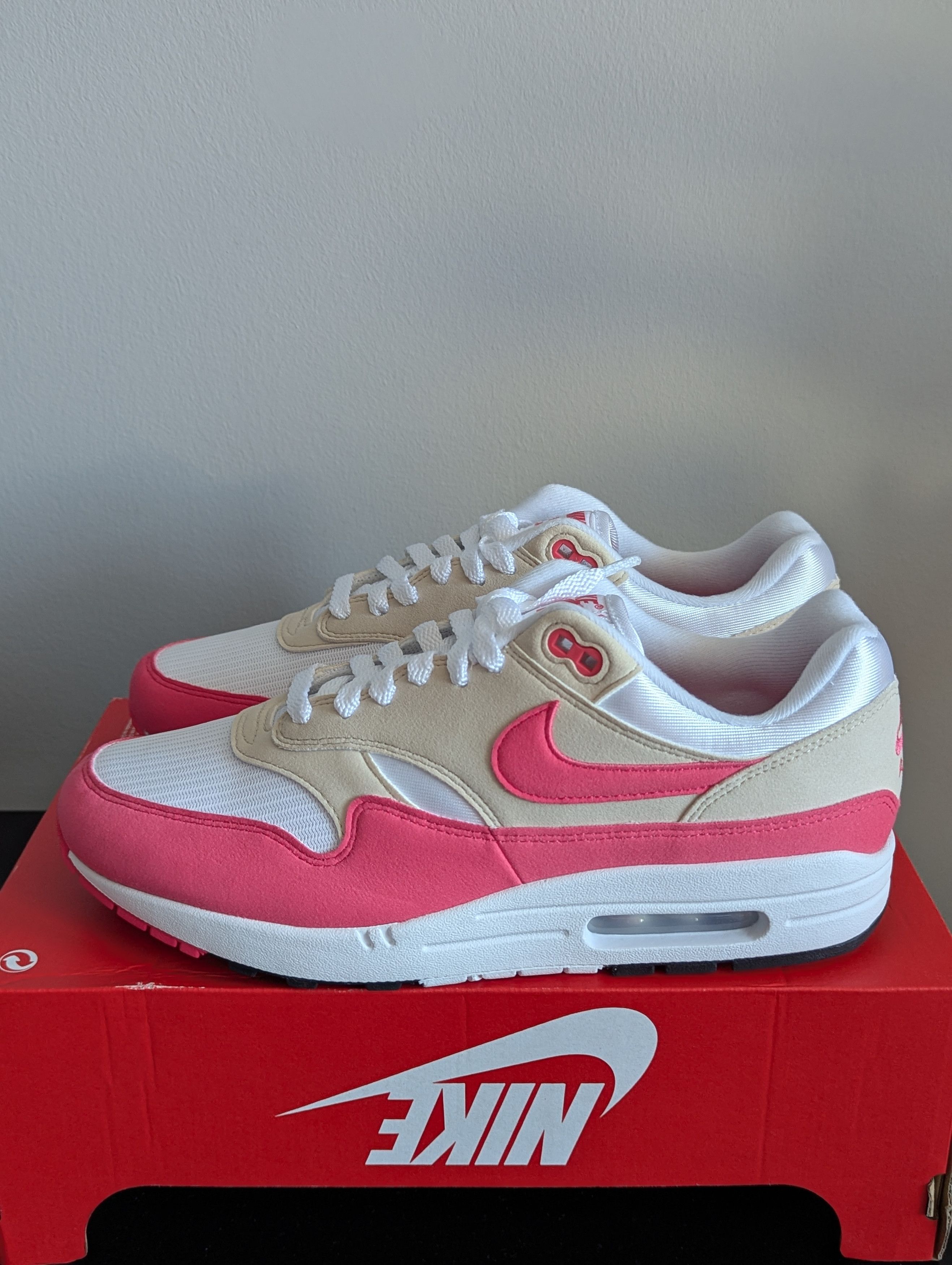 Nike Nike Air Max 1 Aster Pink atmos OG white patta Size US 10 / EU 43 - 1 Thumbnail