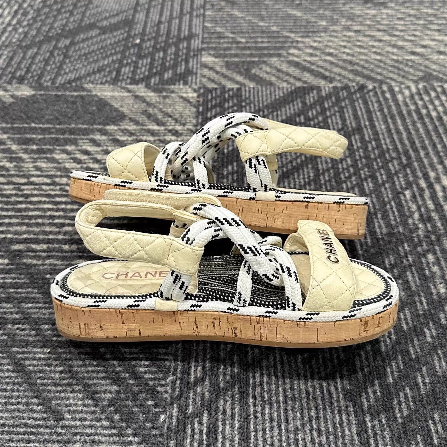 Chanel Chanel Strappy Woven Sandals Women's 36 99 New Size US 5.5 / IT 35.5 - 5 Thumbnail