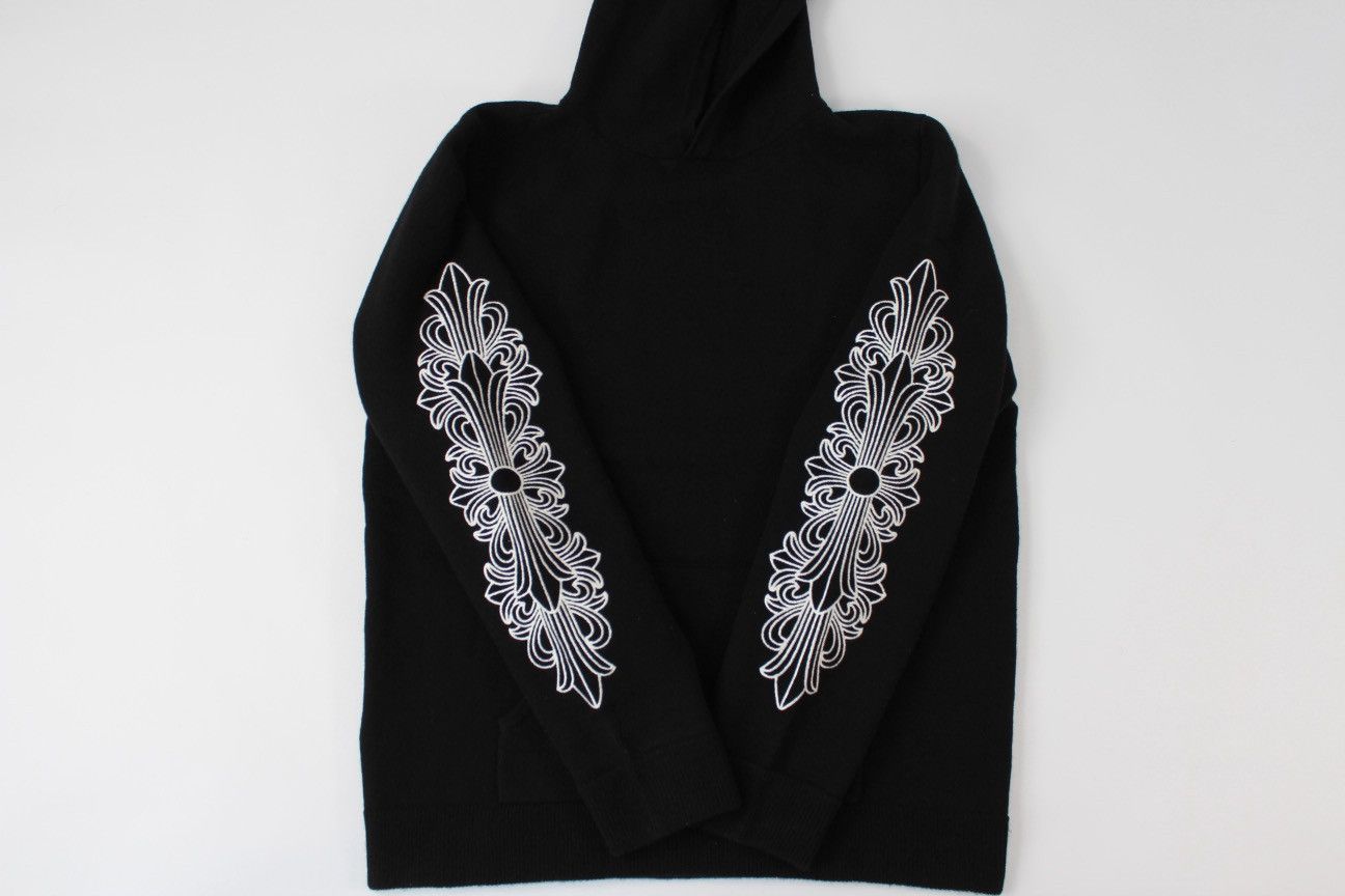 Chrome Hearts Chrome Hearts Cashmere Embroidered Floral Sleeve Hoodie Size US L / EU 52-54 / 3 - 5 Thumbnail