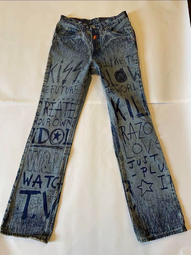 Walter Van Beirendonck walter van beirendonck Doodle hand-painted jeans Size US 30 / EU 46 - 1 Thumbnail