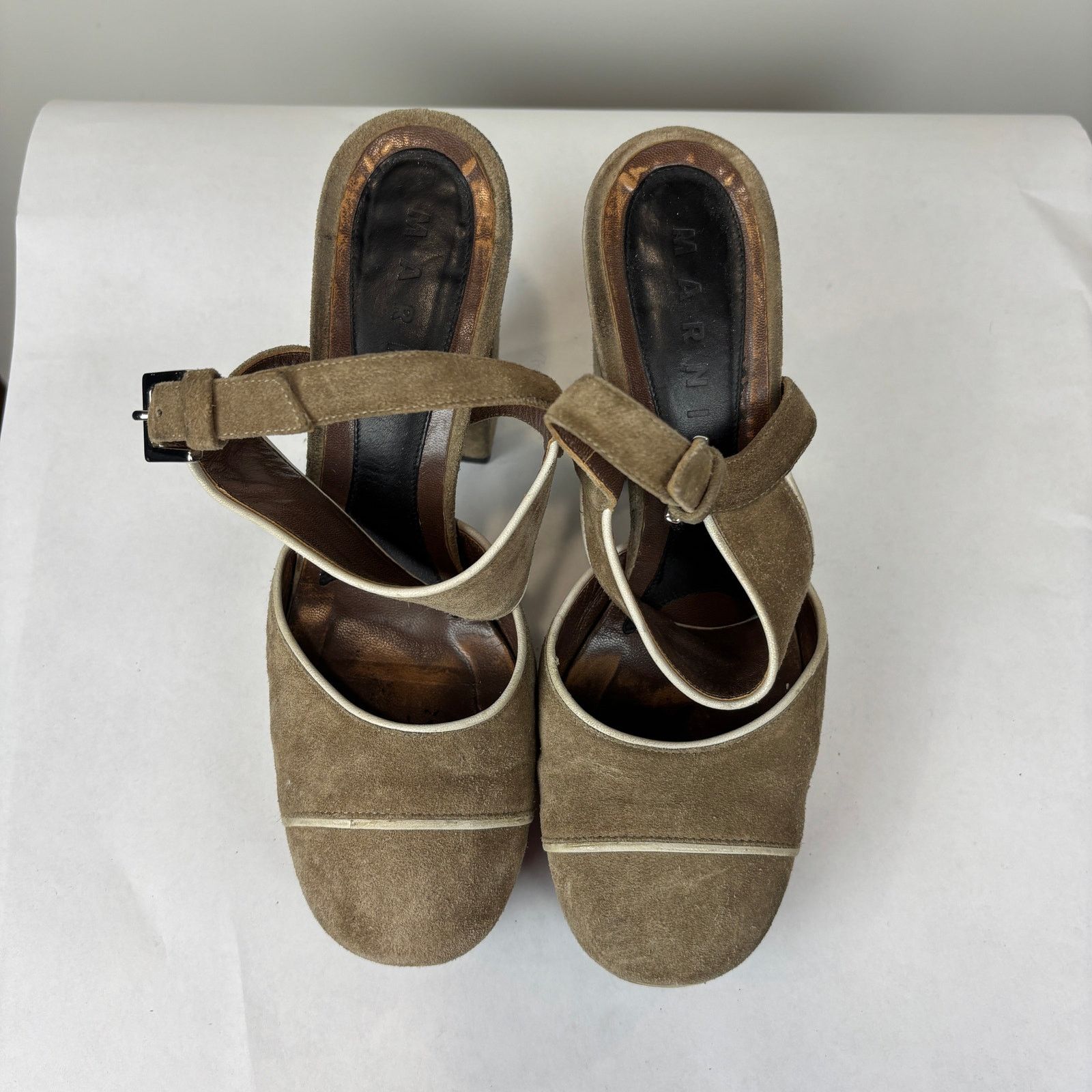 Japanese Brand × Marni Marni Suede Brown Heel Clogs Shoes Women's 40 US 10 Size US 10 / IT 40 - 9 Thumbnail