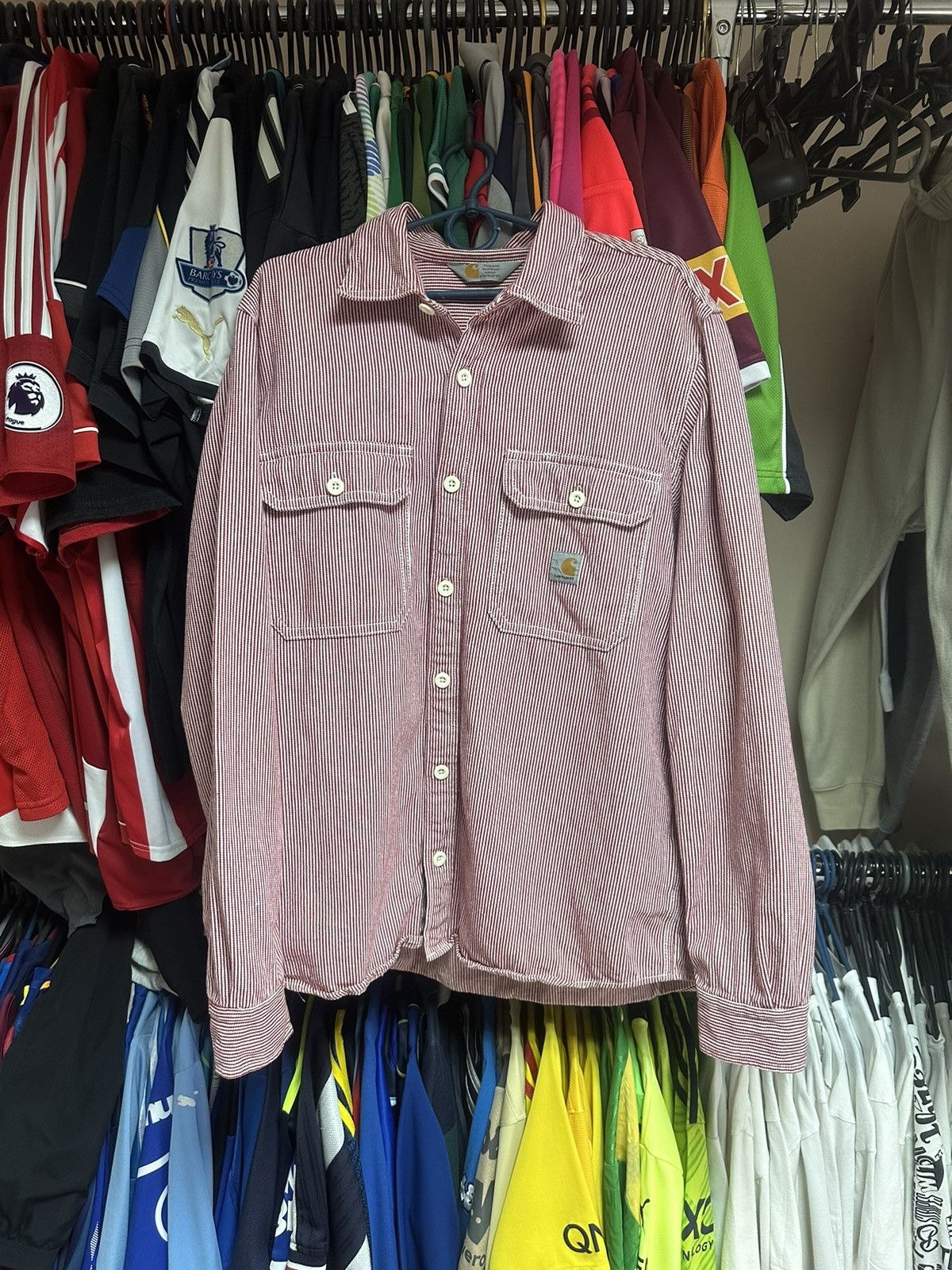 Carhartt Carhartt Long Sleeve Harbour Shirt White/Red Size US L / EU 52-54 / 3 - 4 Thumbnail