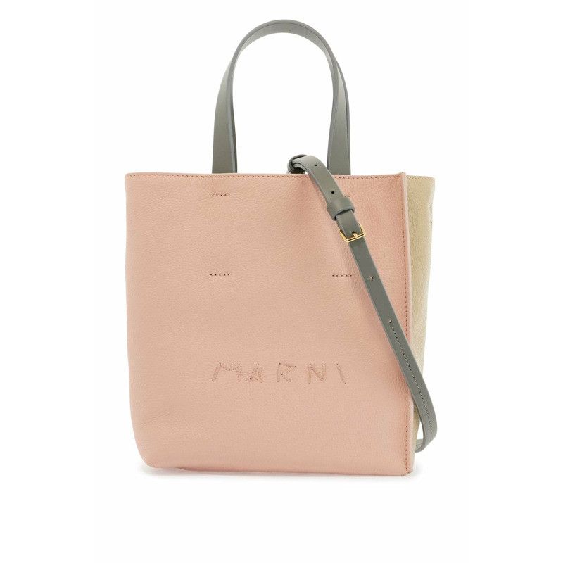 Marni o1s22i1n0525 Size: OS / Calfskin Shopping Bag in Beige/Pink Size ONE SIZE - 1 Thumbnail