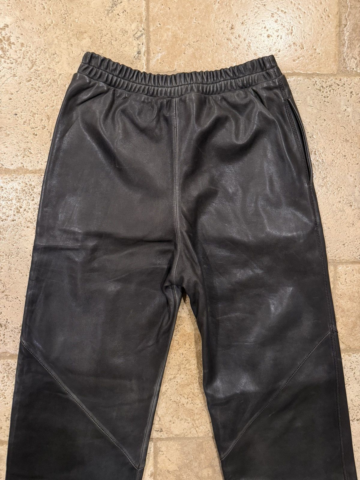 Acne Studios Acne Studios Leather Dark Brown Straight Leg Pants Size 32" / US 10 / IT 46 - 10 Thumbnail