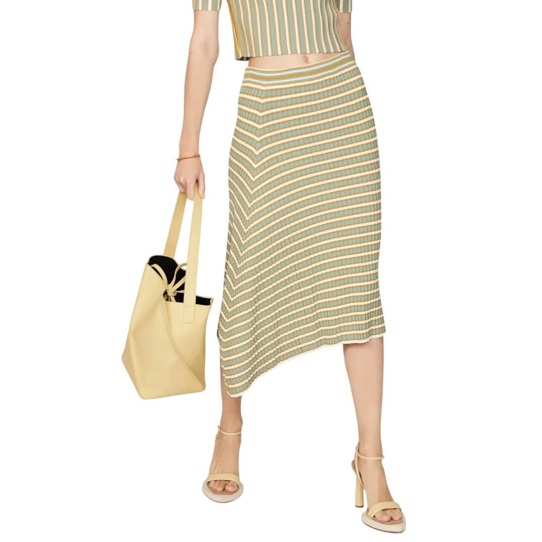 Club Monaco Club Monaco Striped Ribbed Skirt in Blue/Yellow, Size XS Size 25" / US 0 / IT 36 - 2 Thumbnail