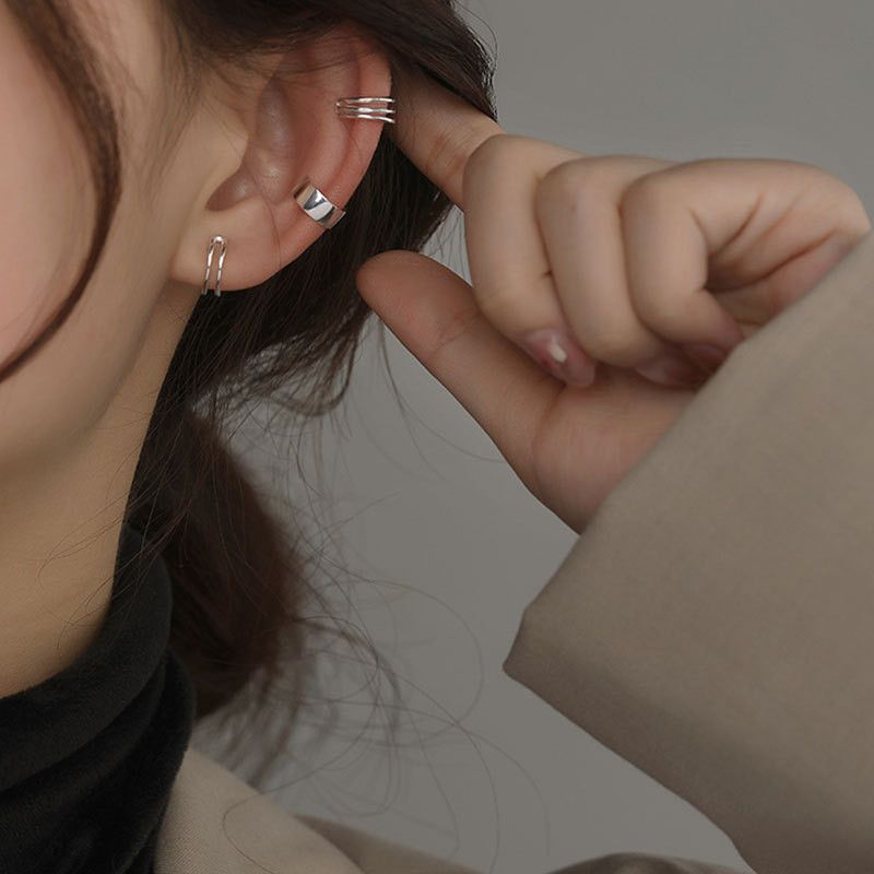 Jewelry × Sterling Silver New Design Earrings One Pairs Chrome Jewelry Size ONE SIZE - 1 Thumbnail