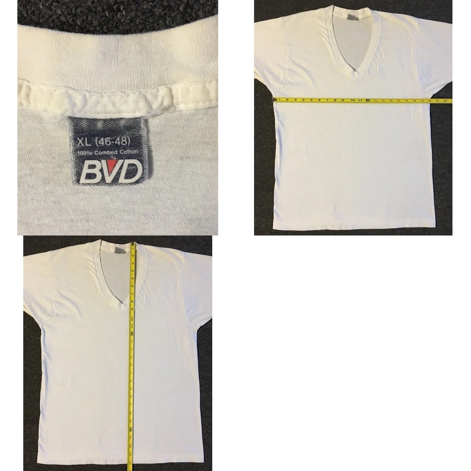 Vintage VINTAGE 80s 90s Faded Distressed V Neck Shirt M White Grunge Biker Punk Surf Skate Track Mens T-Shirt Size US M / EU 48-50 / 2 - 10 Thumbnail