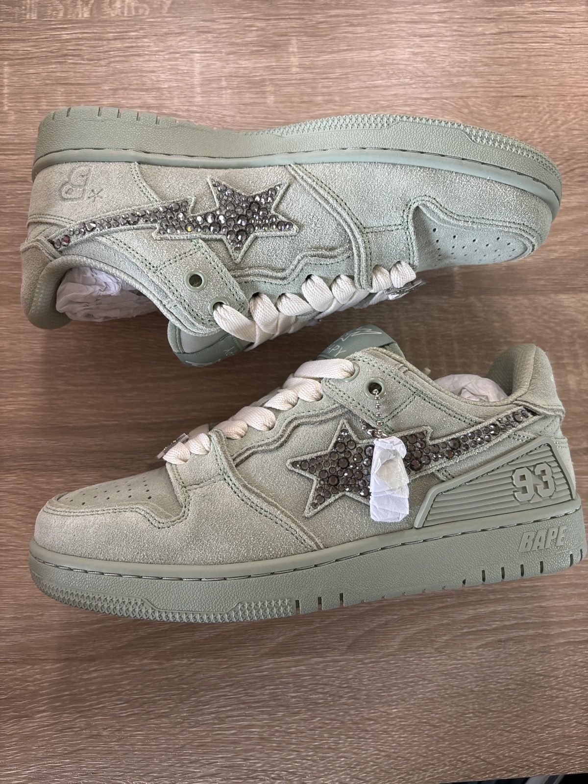 image of Bape Bapy Sk8 Sta Shoes in Green, Women's (Size 4)