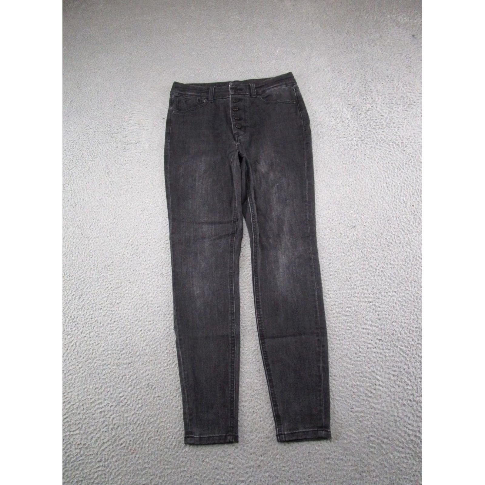 Vintage Maurices M Jeans Womens High Rise Button Fly Stretch Denim Jeans Black Size M Skinny Jean Regular Pocket 5-Pocket Size 32" / US 10 / IT 46 - 2 Thumbnail
