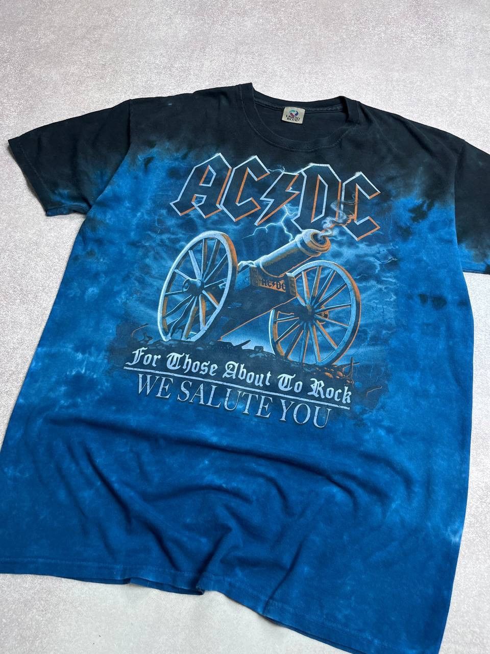 Band Tees × Vintage Vintage AC/DC For Those About To Rock Liquid Blue T-shirt XL Size US XL / EU 56 / 4 - 2 Thumbnail