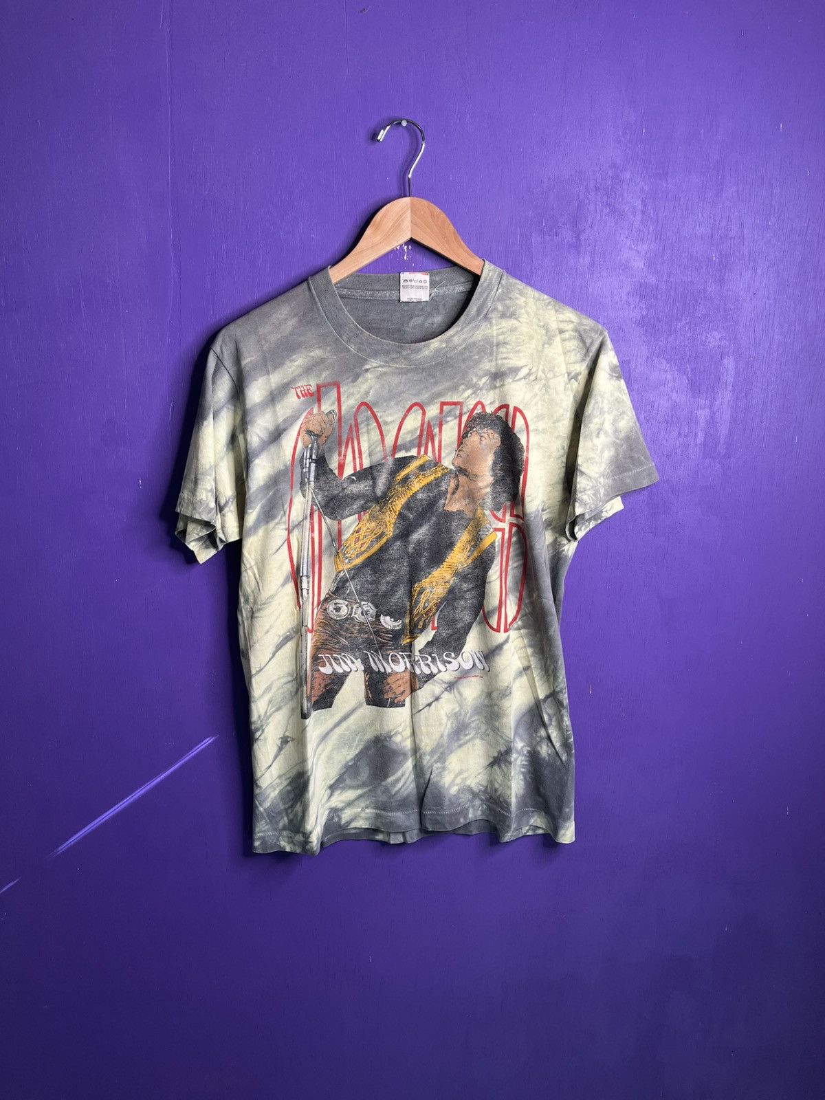 Band Tees × Vintage Vintage 80s Jim Morrison the doors tie dye t-shirt Size US M / EU 48-50 / 2 - 1 Thumbnail