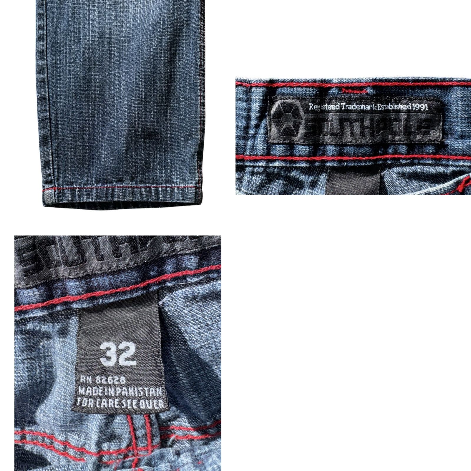 Southpole SouthPole Jeans Skater Grunge Wide-Leg Red Stitching 32x32 Y2K Baggy Streetwear Sz 32 Mens RARE Size US 32 / EU 48 - 8 Thumbnail