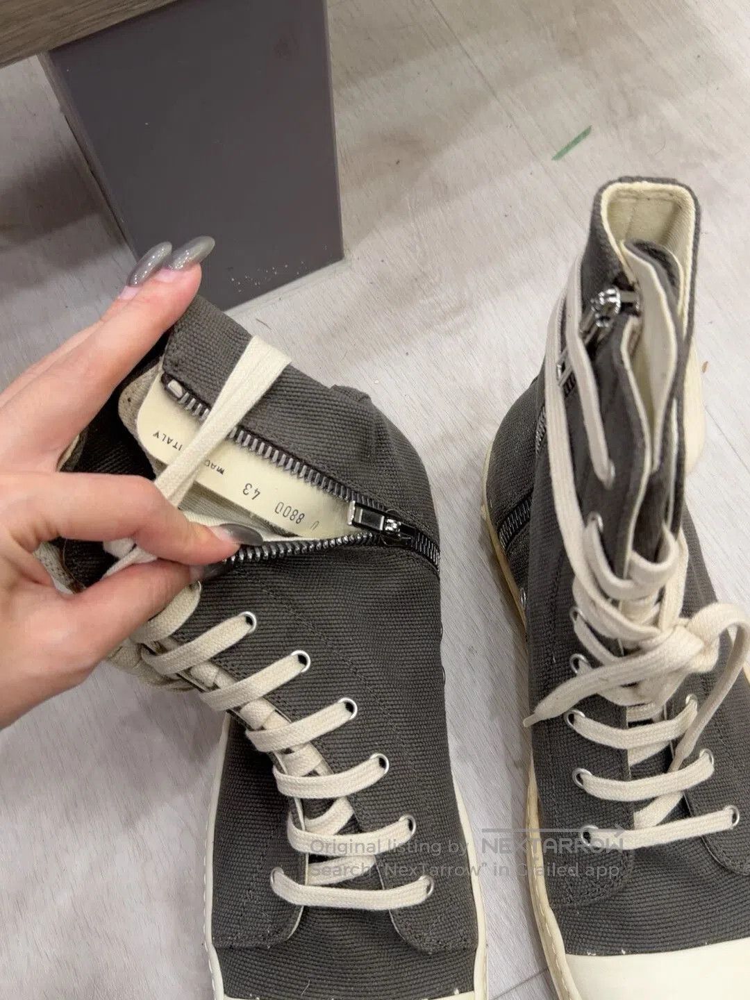 Rick Owens Drkshdw Rick Owens High-Top Canvas Sneakers. Size US 10 / EU 43 - 3 Thumbnail