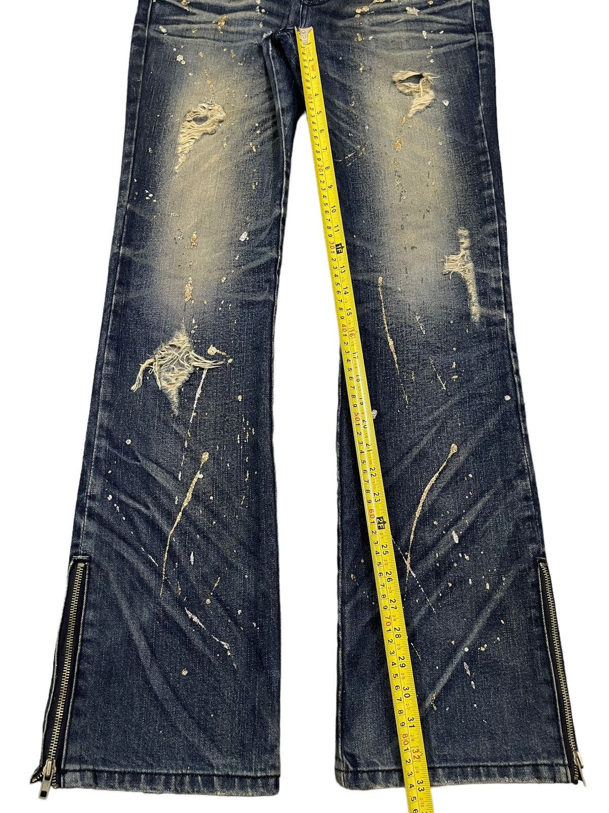 If Six Was Nine Vintage Japanese Brand Distressed Splash Flare Jeans Size US 33 - 14 Thumbnail