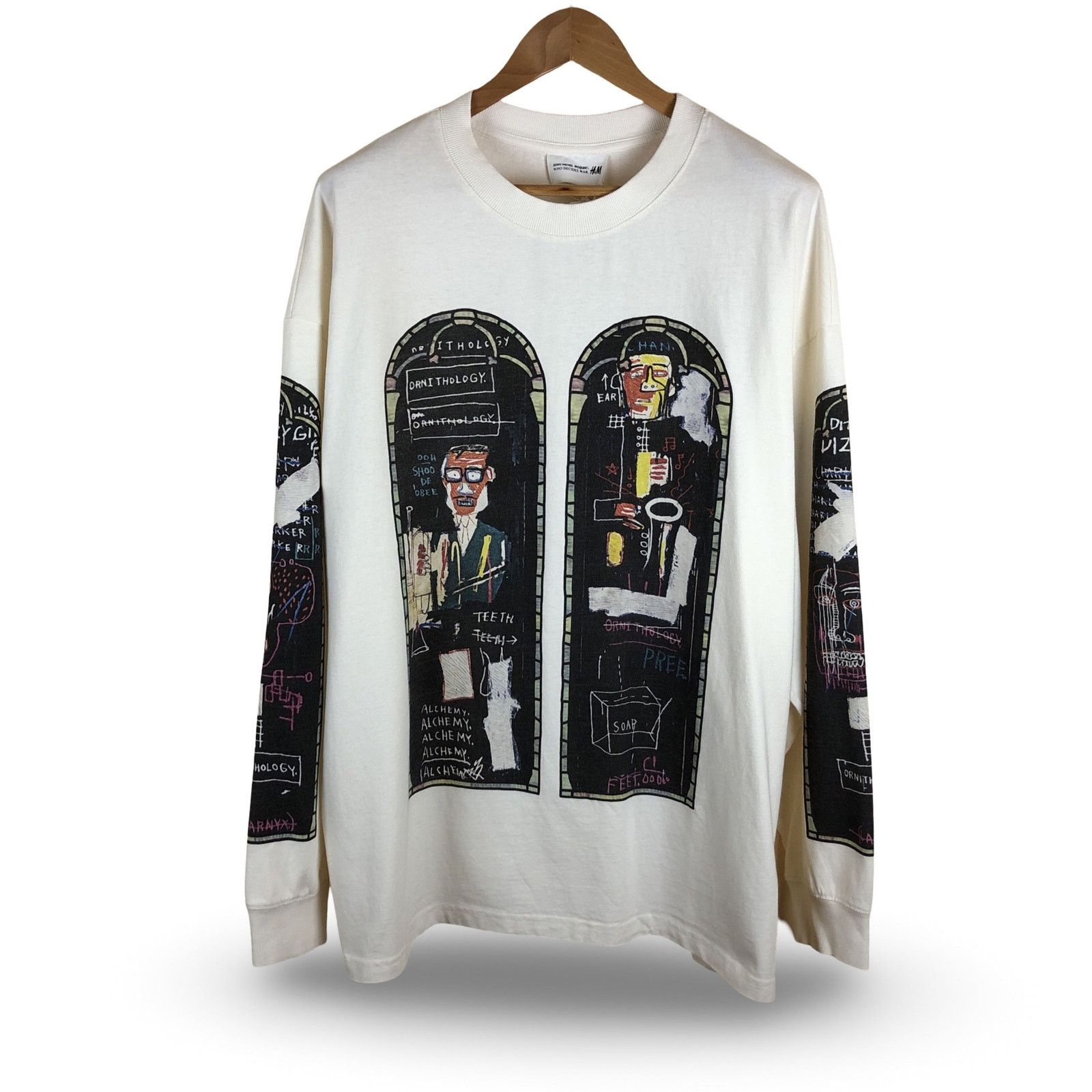 H&M × Jean-Michel Basquiat × Who Decides War WHO DECIDES WAR x Basquiat x H&M Long Sleeve Relaxed T-Shirt Size US XXL / EU 58 / 5 - 2 Thumbnail