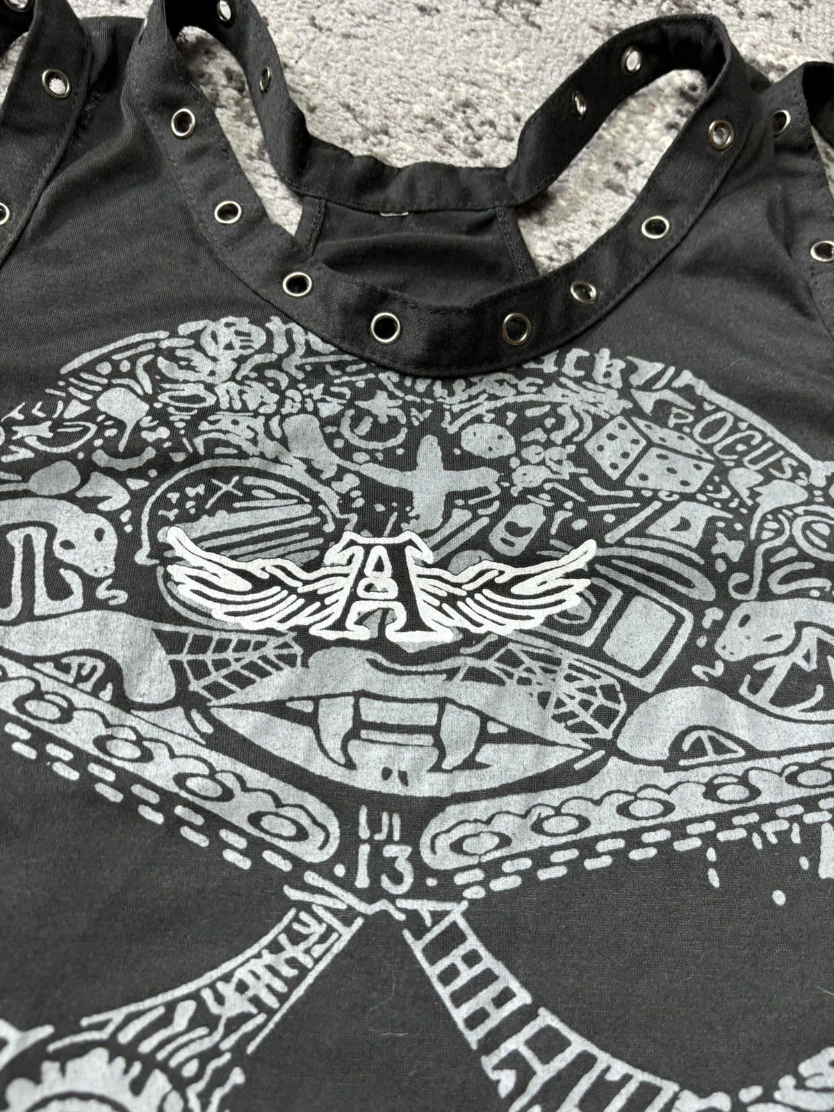 Japanese Brand × Vintage Vintage Skull Snake Dice sleeveless Black Tank Top Size S / US 4 / IT 40 - 2 Thumbnail
