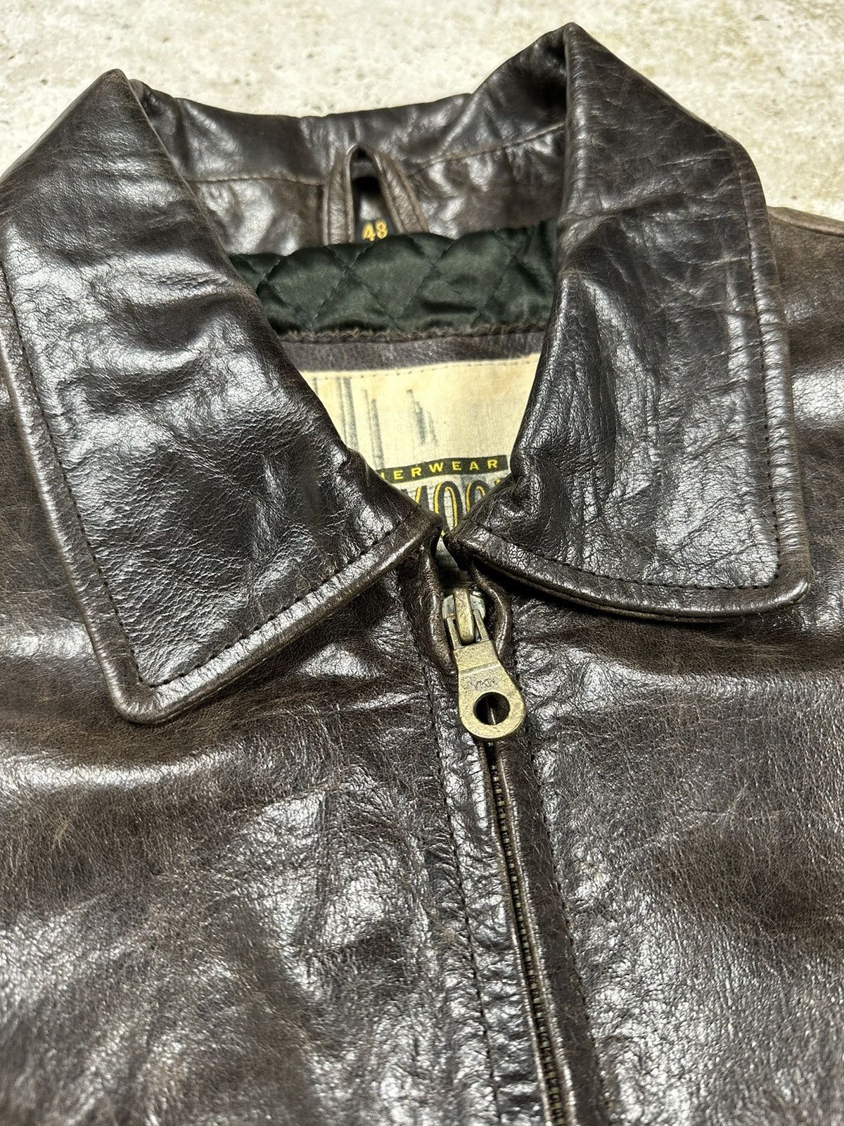 Genuine Leather × Vintage ‼️ Vintage 90s Brown Washed Leather Jacket Size US L / EU 52-54 / 3 - 6 Thumbnail