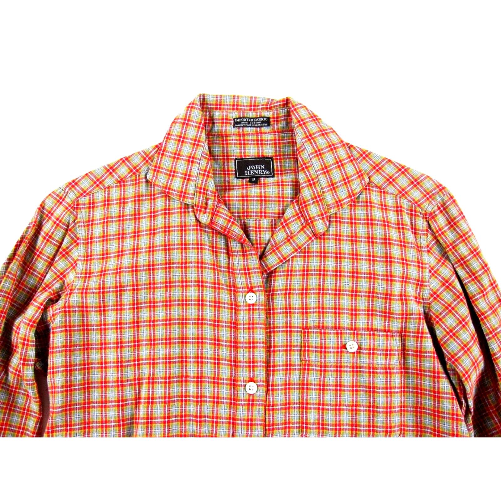 Vintage VINTAGE John Henry Red Green Plaid Collared Long Sleeve Button Up Blouse Woman S Size S / US 4 / IT 40 - 4 Thumbnail