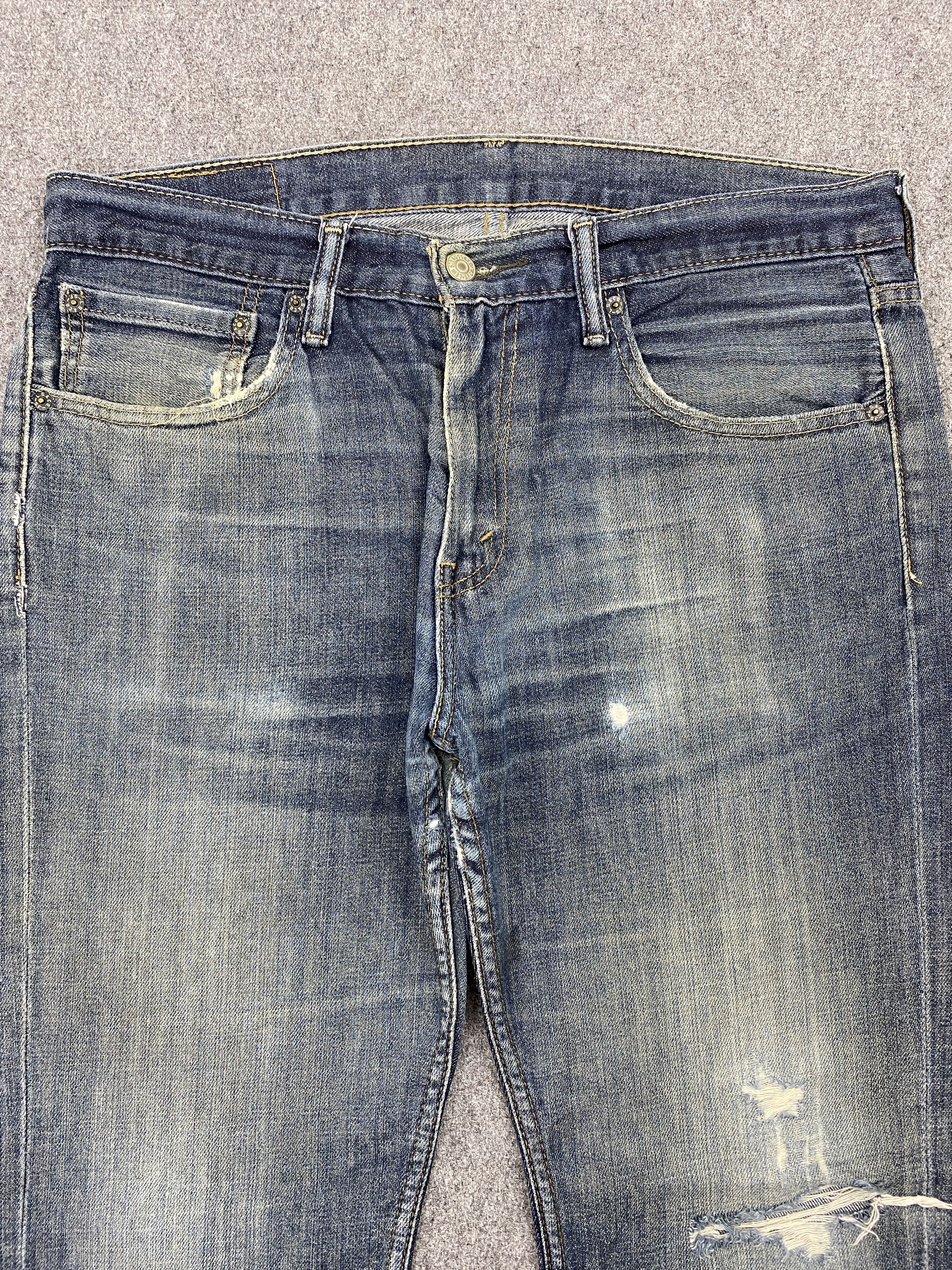 Levi's Vintage Distressed Levis 527 Flared Bootcut Blue Jeans S0045 Size US 35 - 2 Thumbnail