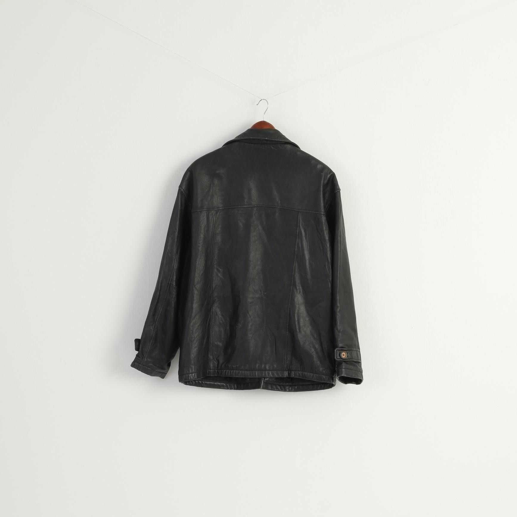 Vintage Offset Wear Men L Jacket Black Leather Soft Pilot 0496 Size US L / EU 52-54 / 3 - 9 Thumbnail