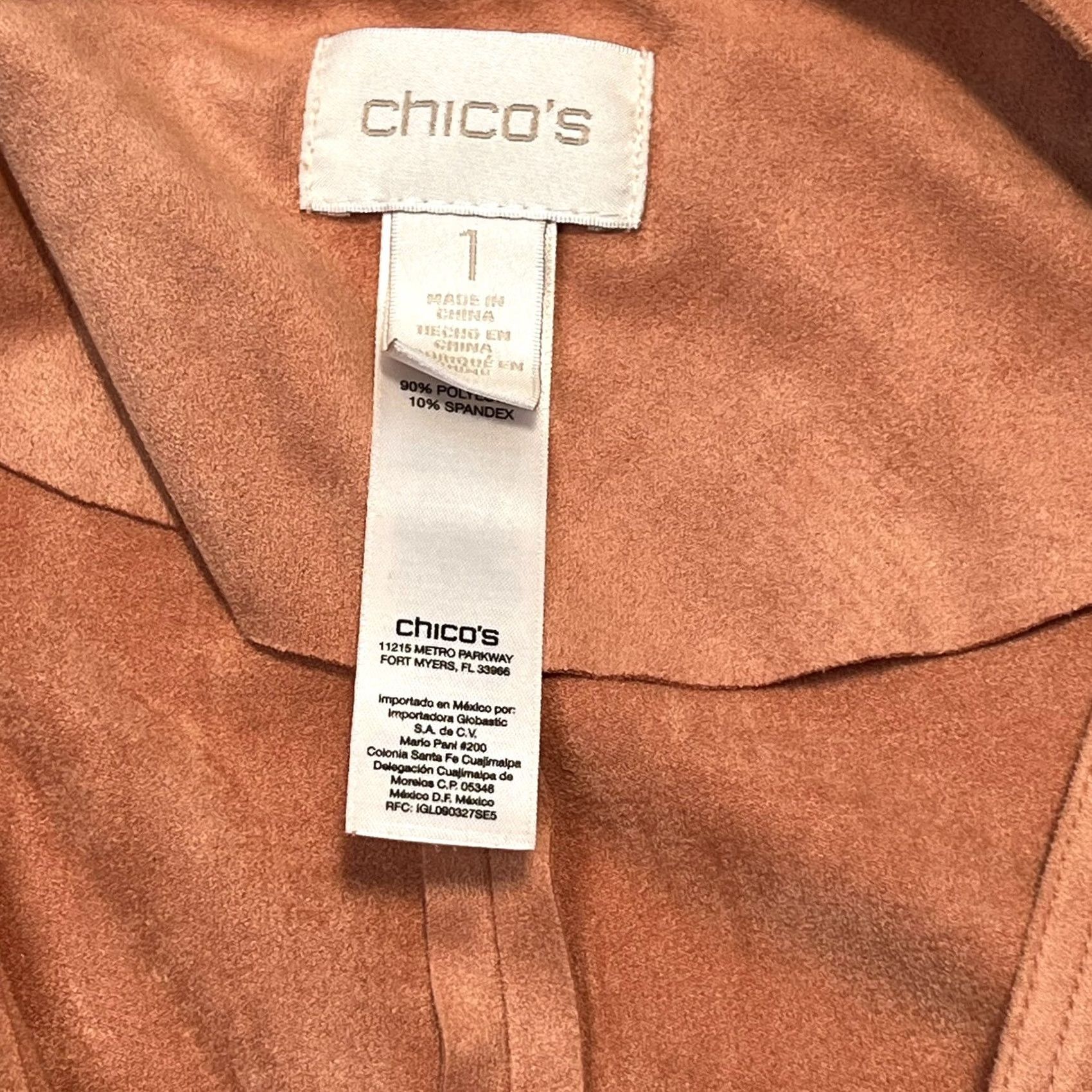 Vintage Chicos Womens Blazer Cardigan Open Face Waterfall Draping Orange Knit Long Sleeve Size M Size M / US 6-8 / IT 42-44 - 6 Thumbnail