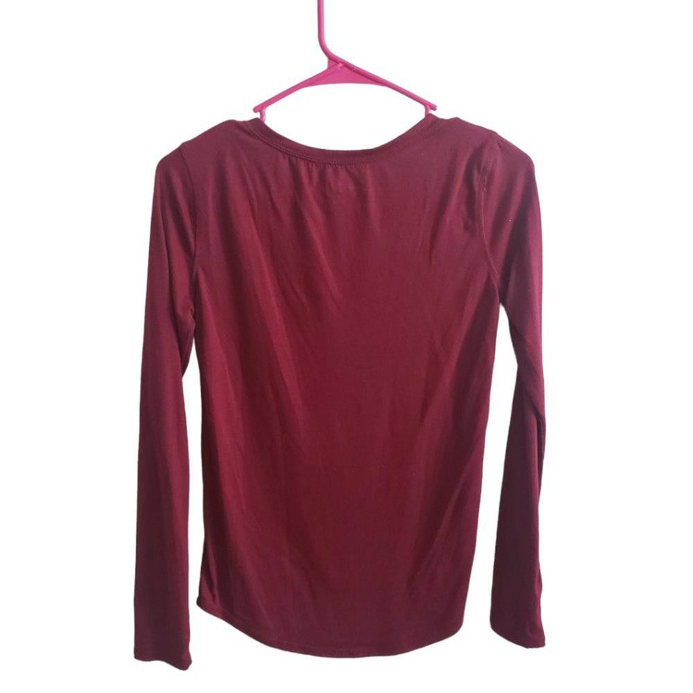 Steve Madden CT663 Mudd Burgundy Ladies Long Sleeve T-shirt M Size M / US 6-8 / IT 42-44 - 2 Thumbnail