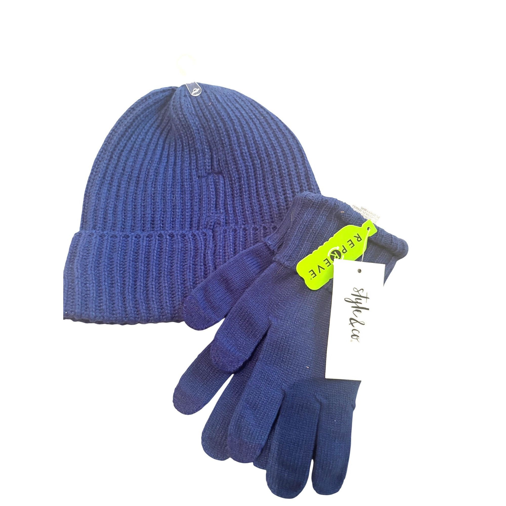 Other Style & Co Women's Solid Shine Cuff Beanie, and Tech-tip Gl Size ONE SIZE - 1 Thumbnail