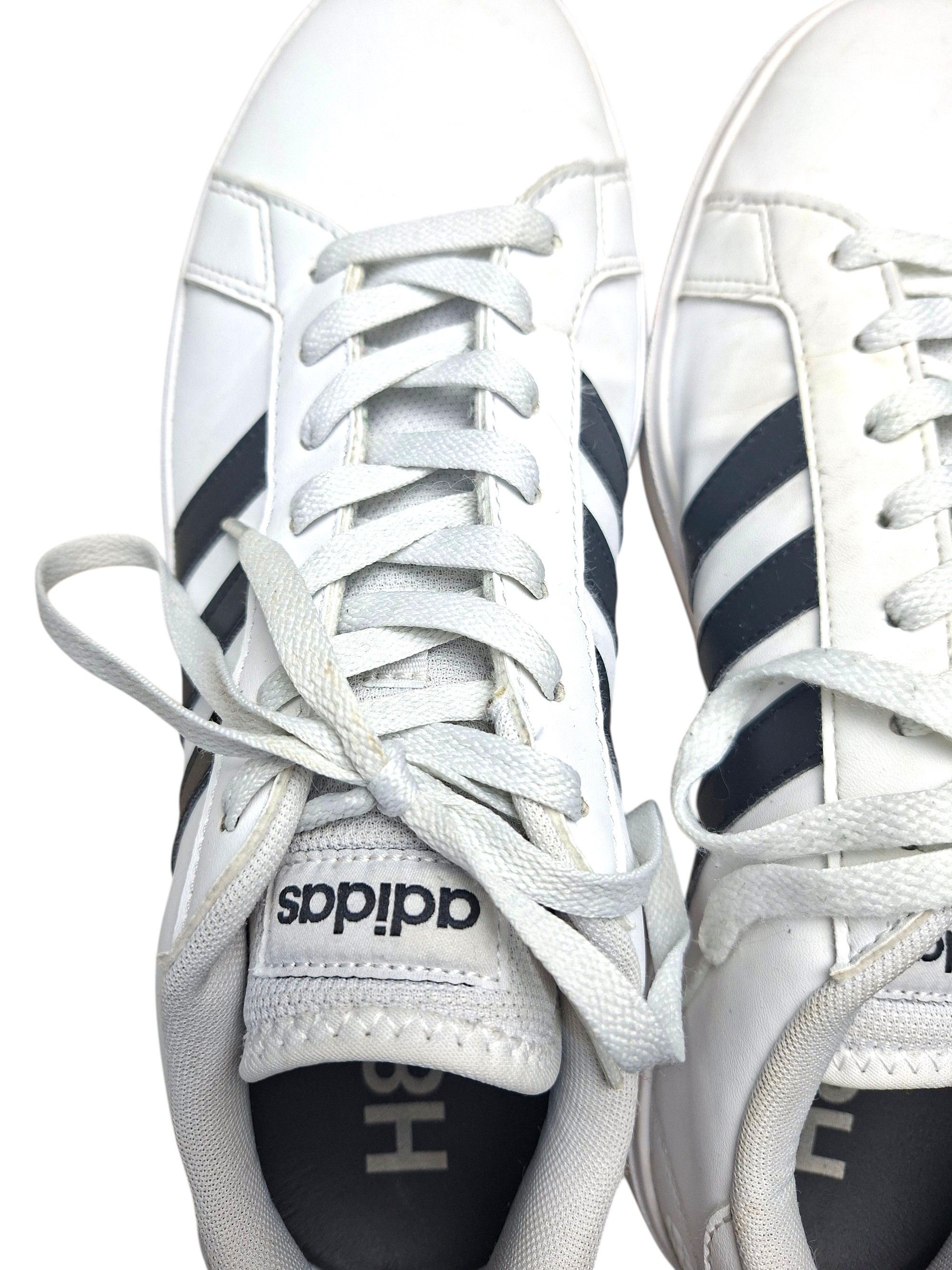 Adidas Adidas Grand Court Base 2.0 Sneakers White Black Leather Size US 11 / EU 44 - 4 Thumbnail