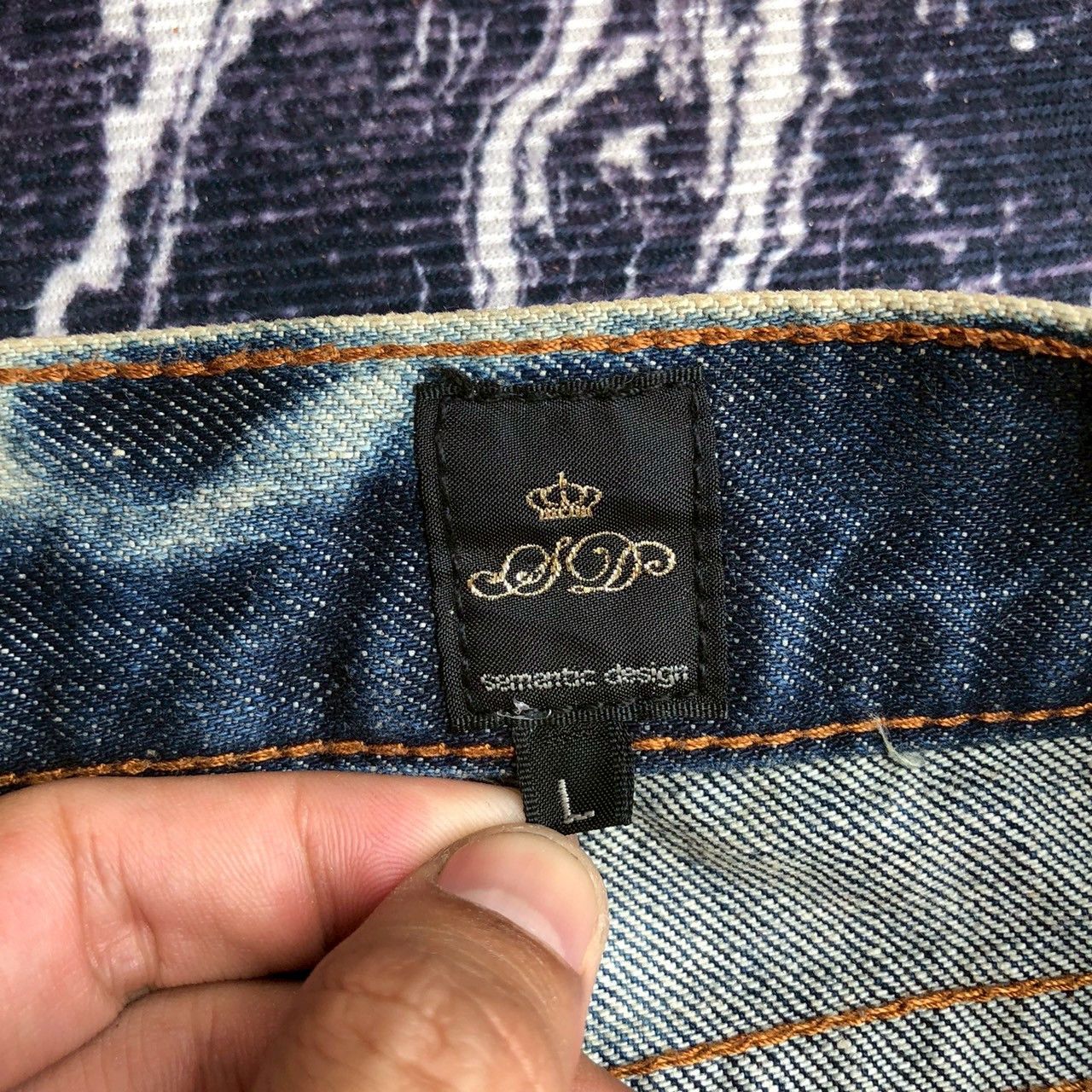 Vintage Y2K Semantic Design Heavy Fade Japanese Denim