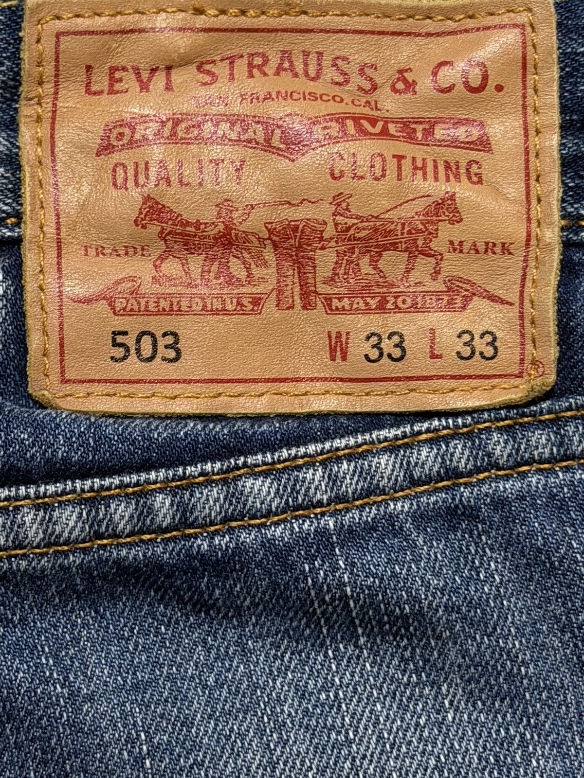 Levi's Vintage Y2K Levis 503 Blue Bleached Distress Wide Leg Loose Size US 33 - 6 Thumbnail