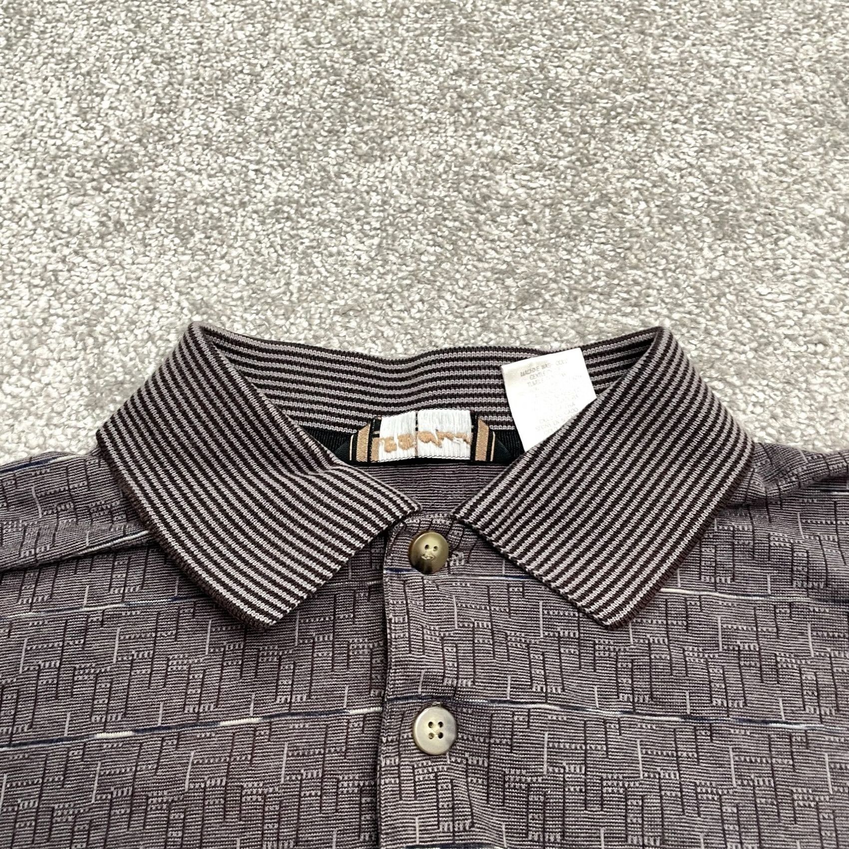 Vintage LD Sport Polo Shirt Mens M Brown 90s Geometric Long Sleeve Casual Classic Shirt Size US M / EU 48-50 / 2 - 4 Thumbnail