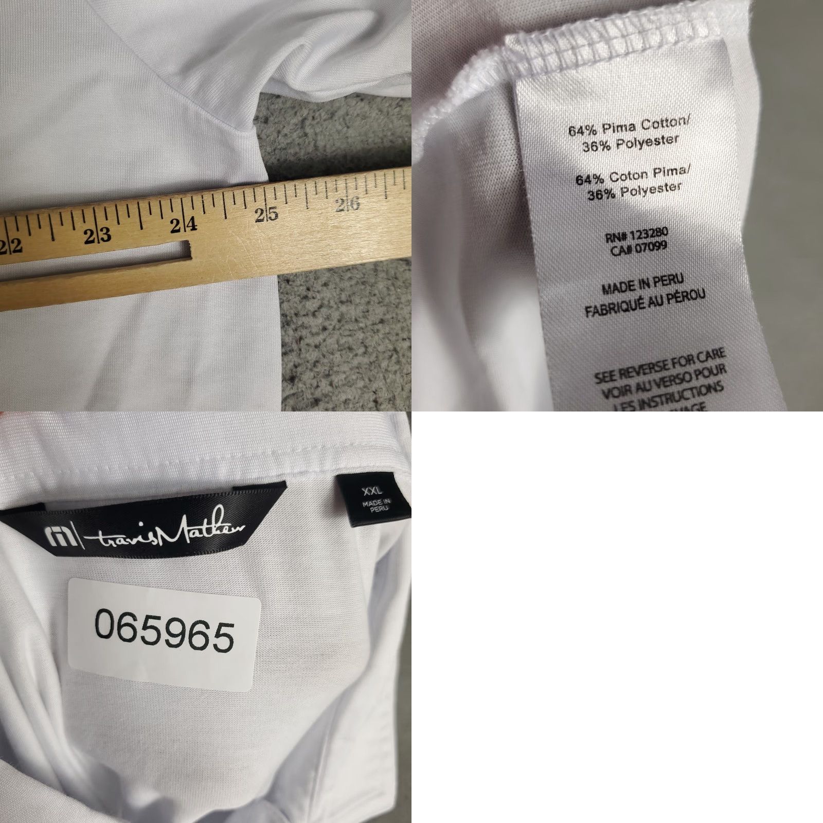 TravisMathew Travis Mathew Polo Shirt Mens 2XL White Golf Casual Short Sleeve Shirt Size US XXL / EU 58 / 5 - 8 Thumbnail