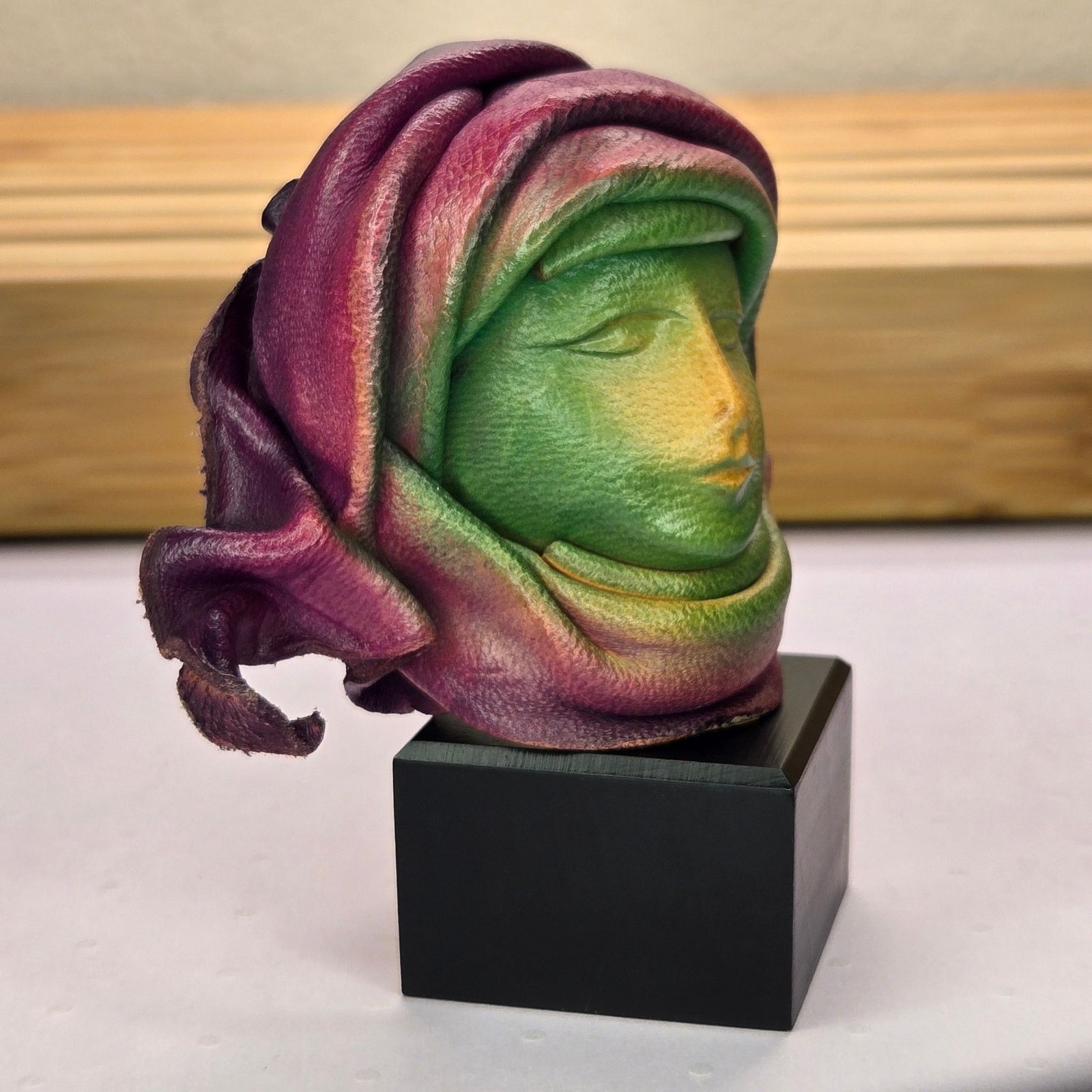 Leather Vintage Signed Sculpted Leather Face Bust & 2 Brooches Set Size ONE SIZE - 13 Thumbnail
