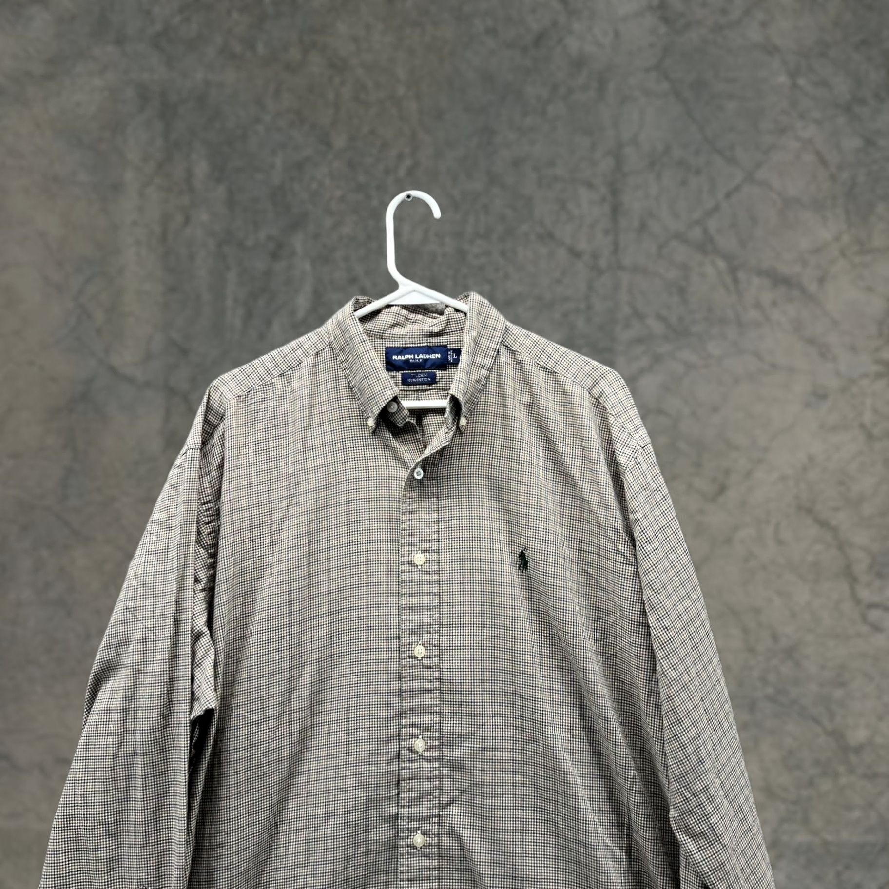 Ralph Lauren Ralph Lauren Shirt Men L Beige Plaid Button-Down Vtg Casual Classic Ch... Size US L / EU 52-54 / 3 - 1 Thumbnail