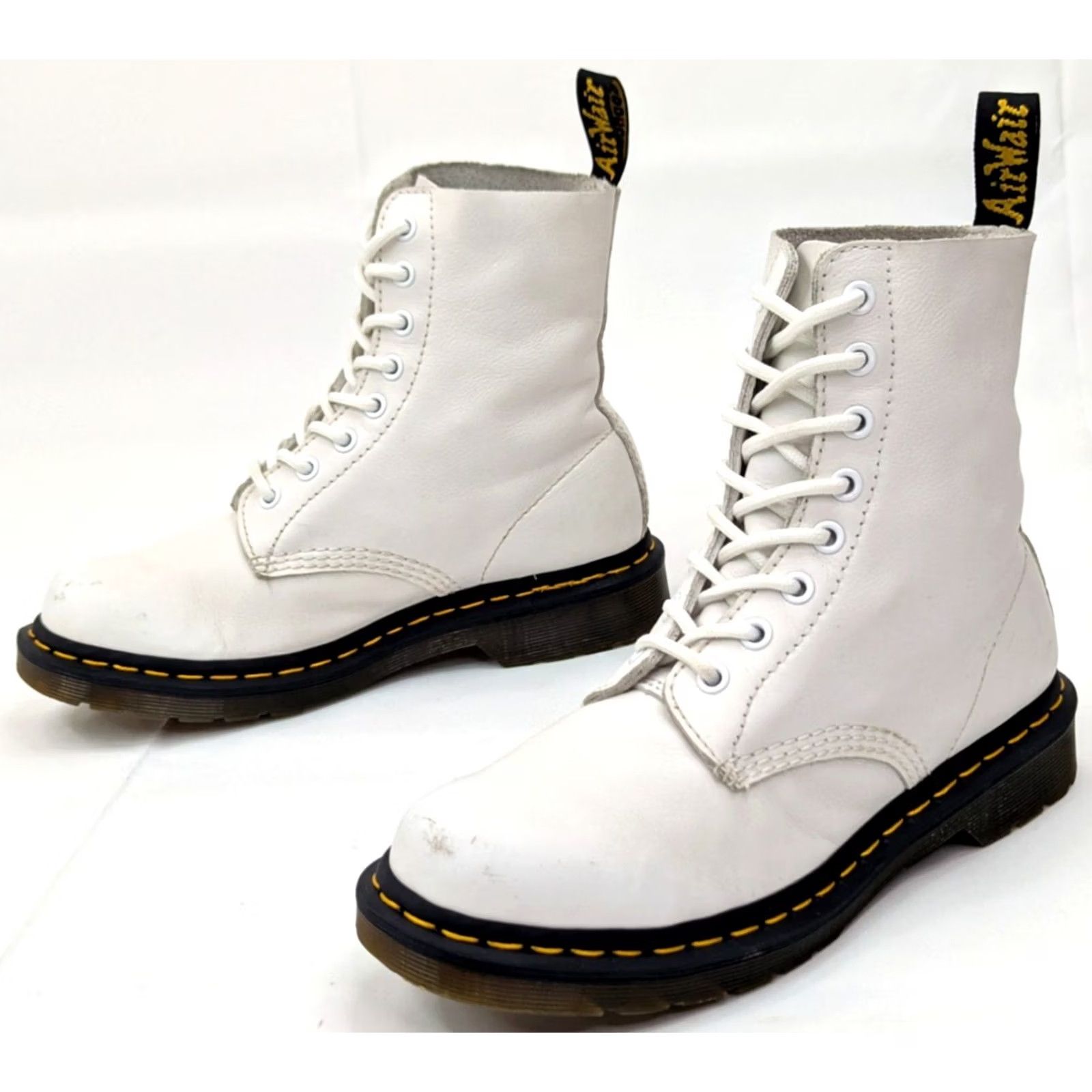 Dr. Martens VINTAGE Dr. Martens 1460 Pascal Women's 7 White AirWair Combat Boots Lace-Up Ankle Boots 8-Eye Punk Grunge 80s 90s Womens Size US 7 / IT 37 - 6 Thumbnail