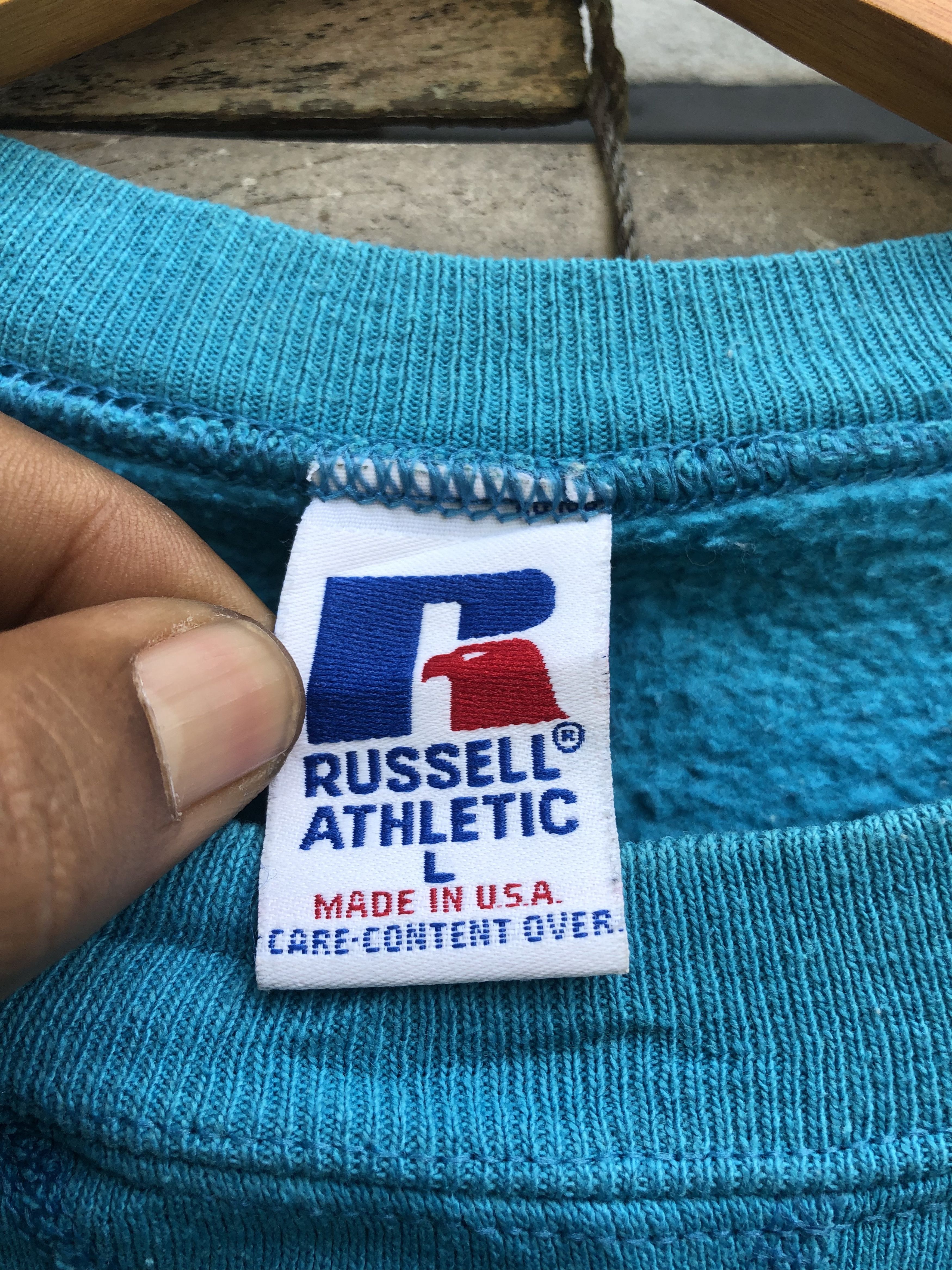 Russell Athletic Vintage 90s Russel Athletic USA Plain Crewneck Sweatshirts Size US L / EU 52-54 / 3 - 8 Thumbnail