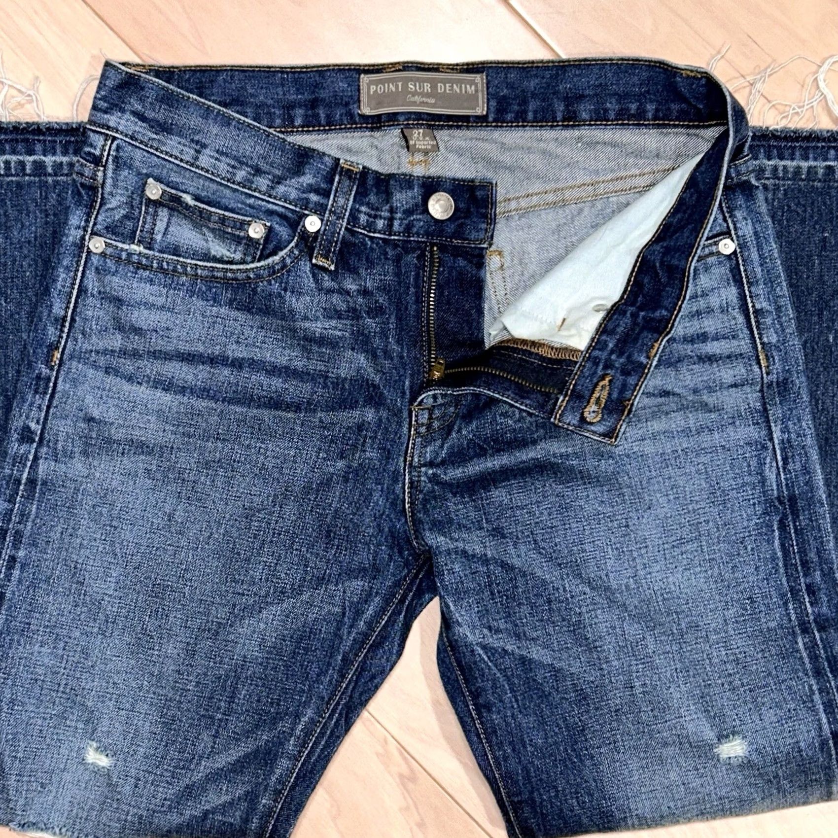 Denime VINTAGE Point Sur Jeans Blue 5-Pocket Denim USA Made Women's 30x25 Regular Slim Straight Urban Fashion City Apparel Size 30" / US 8 / IT 44 - 4 Thumbnail