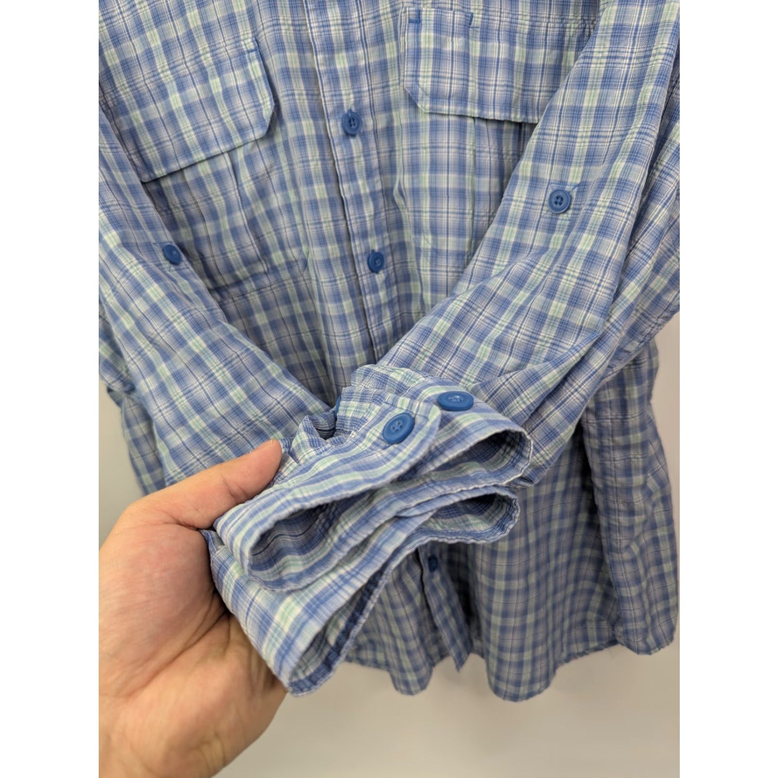 Duluth Trading Company Duluth Trading Mens XL Button-Up Blue Plaid Shirt Long Sleeve Outdoor Vented Mulit-Season? Size US XL / EU 56 / 4 - 3 Thumbnail