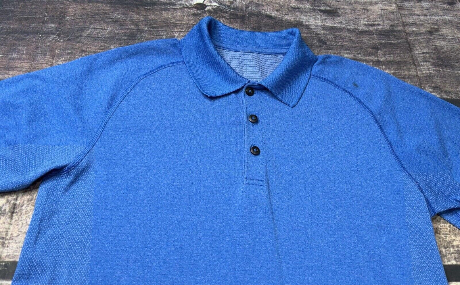 Lululemon Lululemon Polo Shirt Men's Medium Heathered Blue Stretch Size US M / EU 48-50 / 2 - 3 Thumbnail